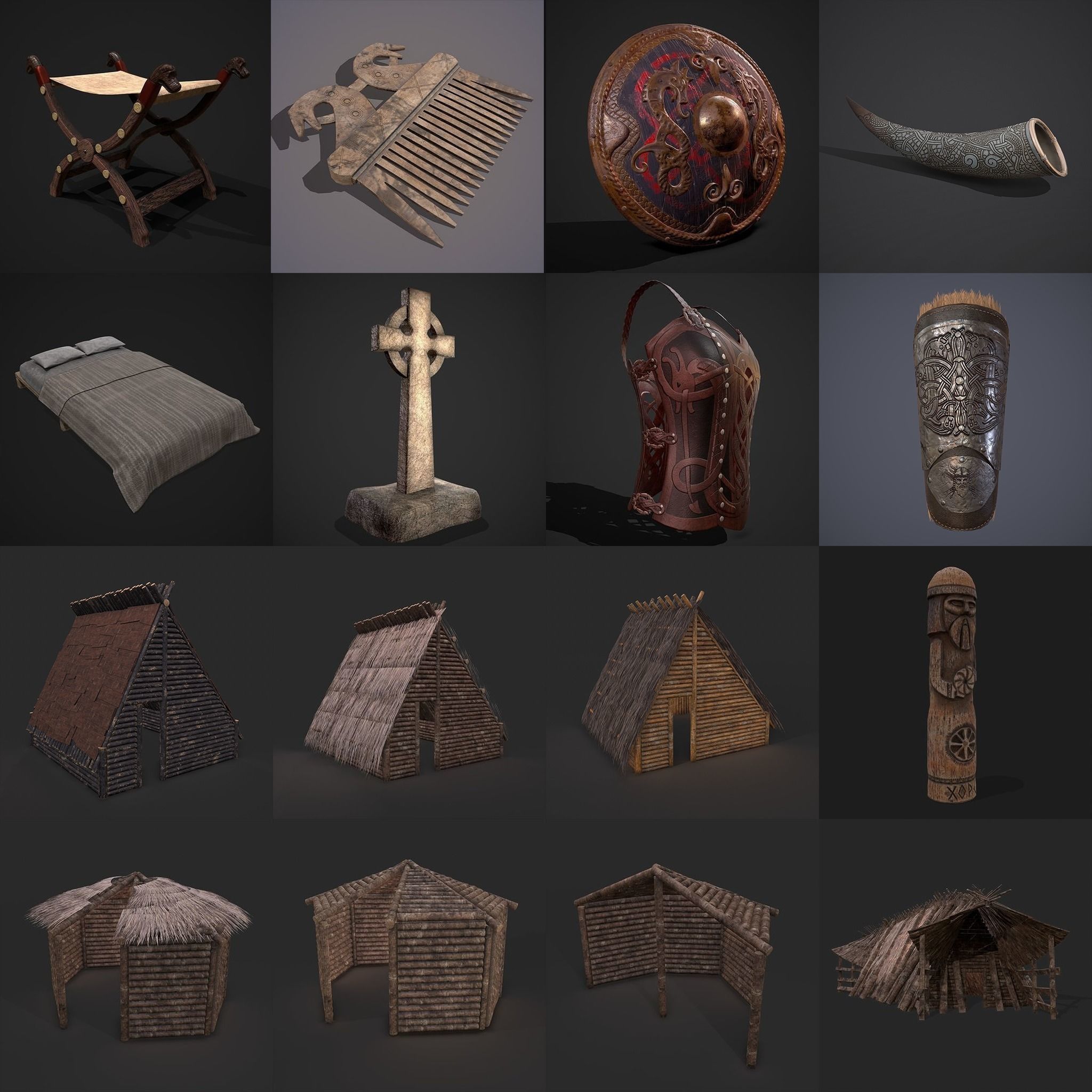 High Quality Medieval Props Pack 3D Model Collection_96