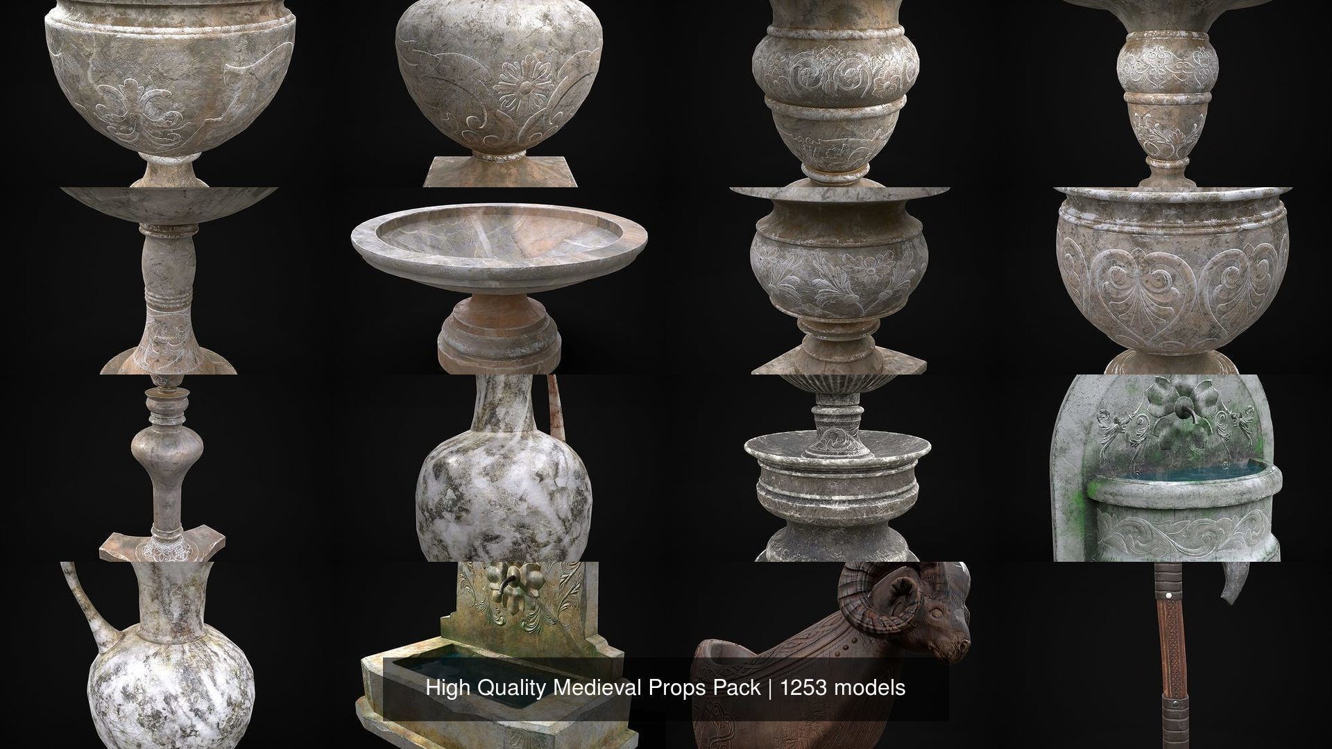 High Quality Medieval Props Pack 3D Model Collection_18