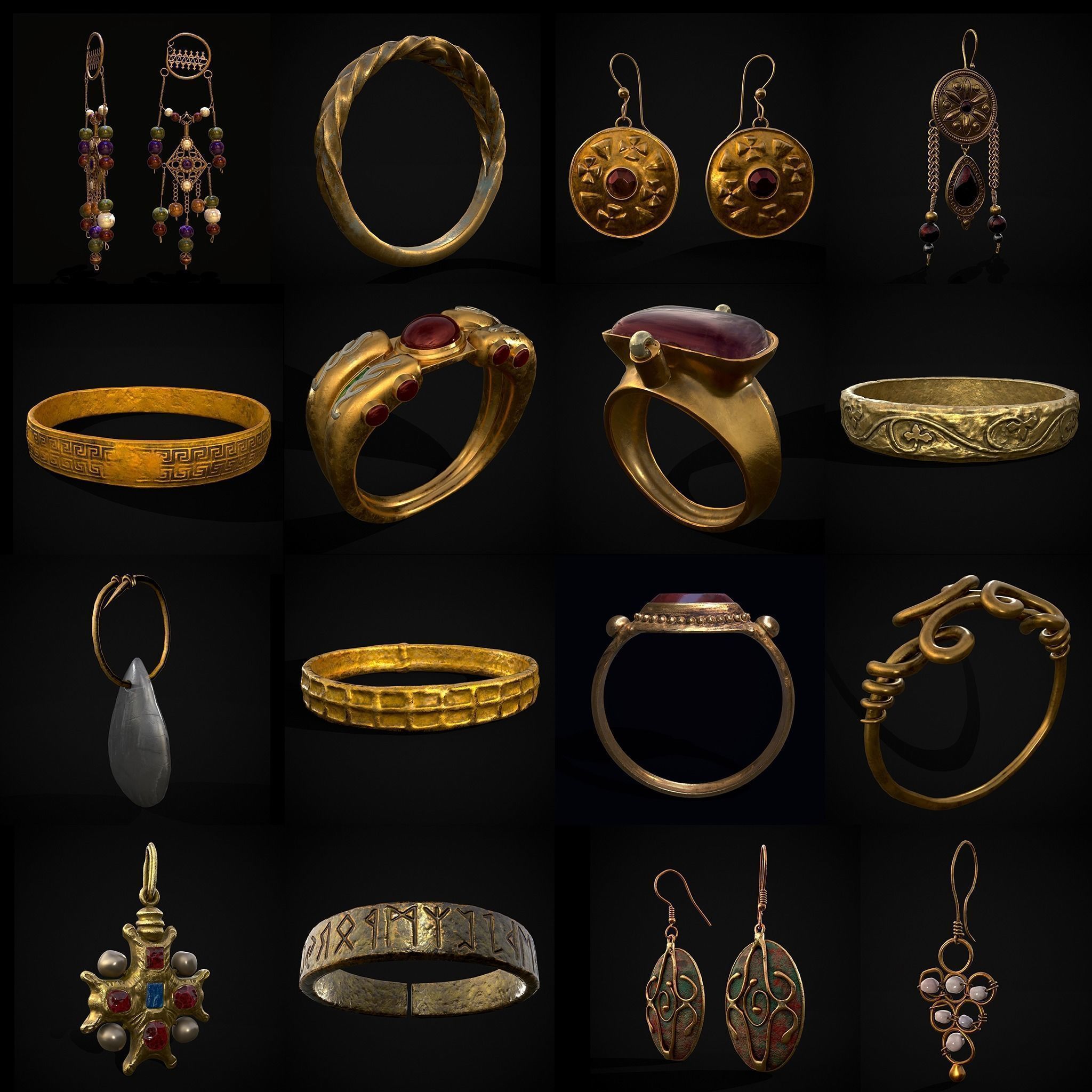 High Quality Medieval Props Pack 3D Model Collection_132