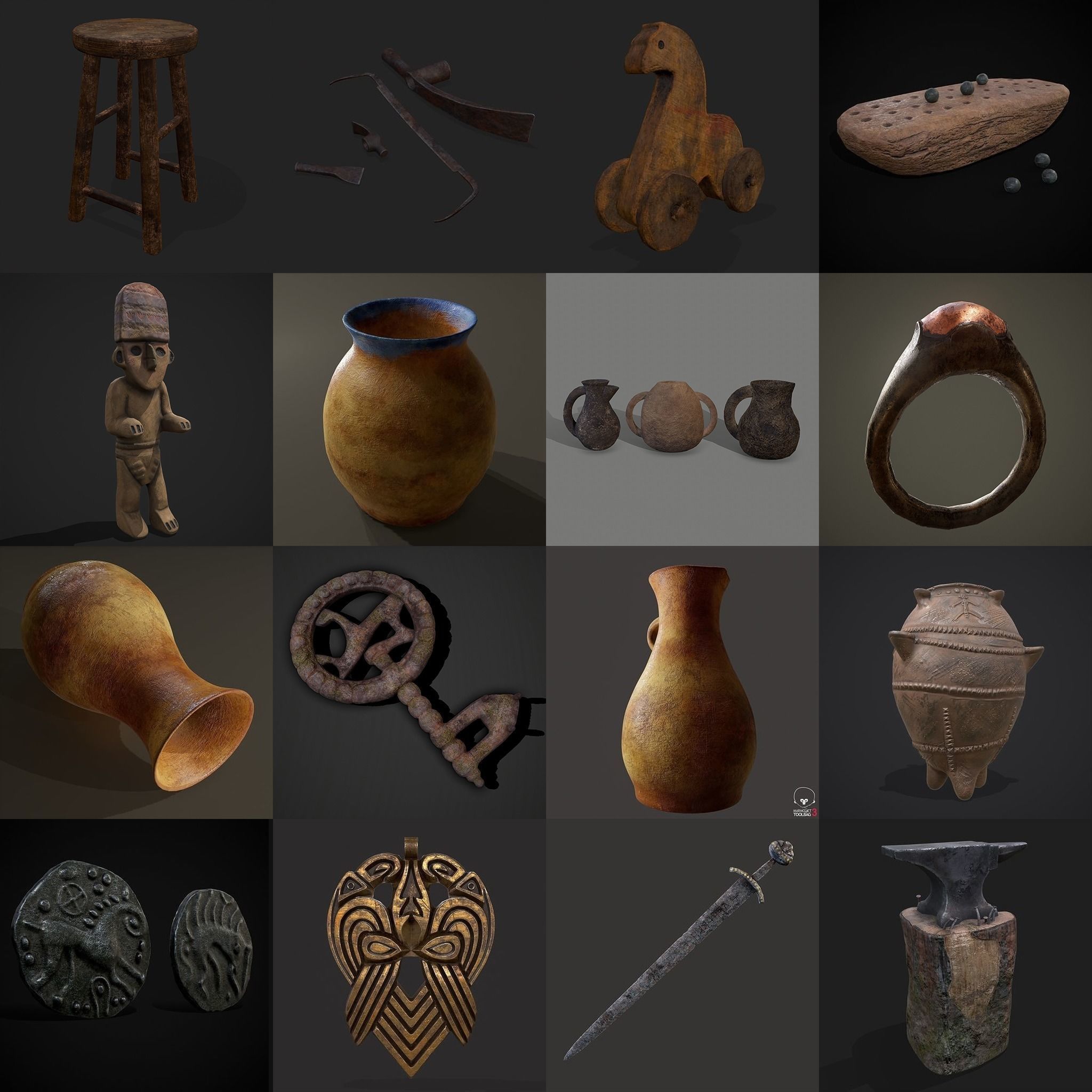 High Quality Medieval Props Pack 3D Model Collection_37