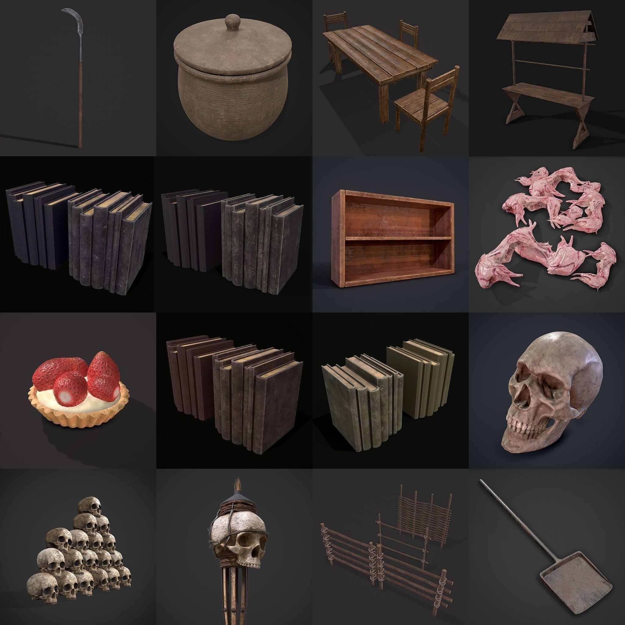High Quality Medieval Props Pack 3D Model Collection_94