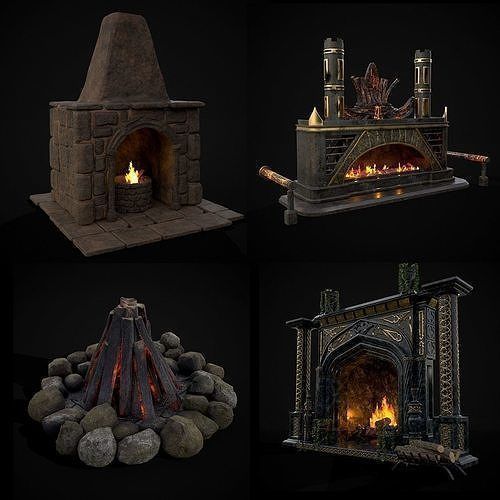 High Quality Medieval Props Pack 3D Model Collection_125