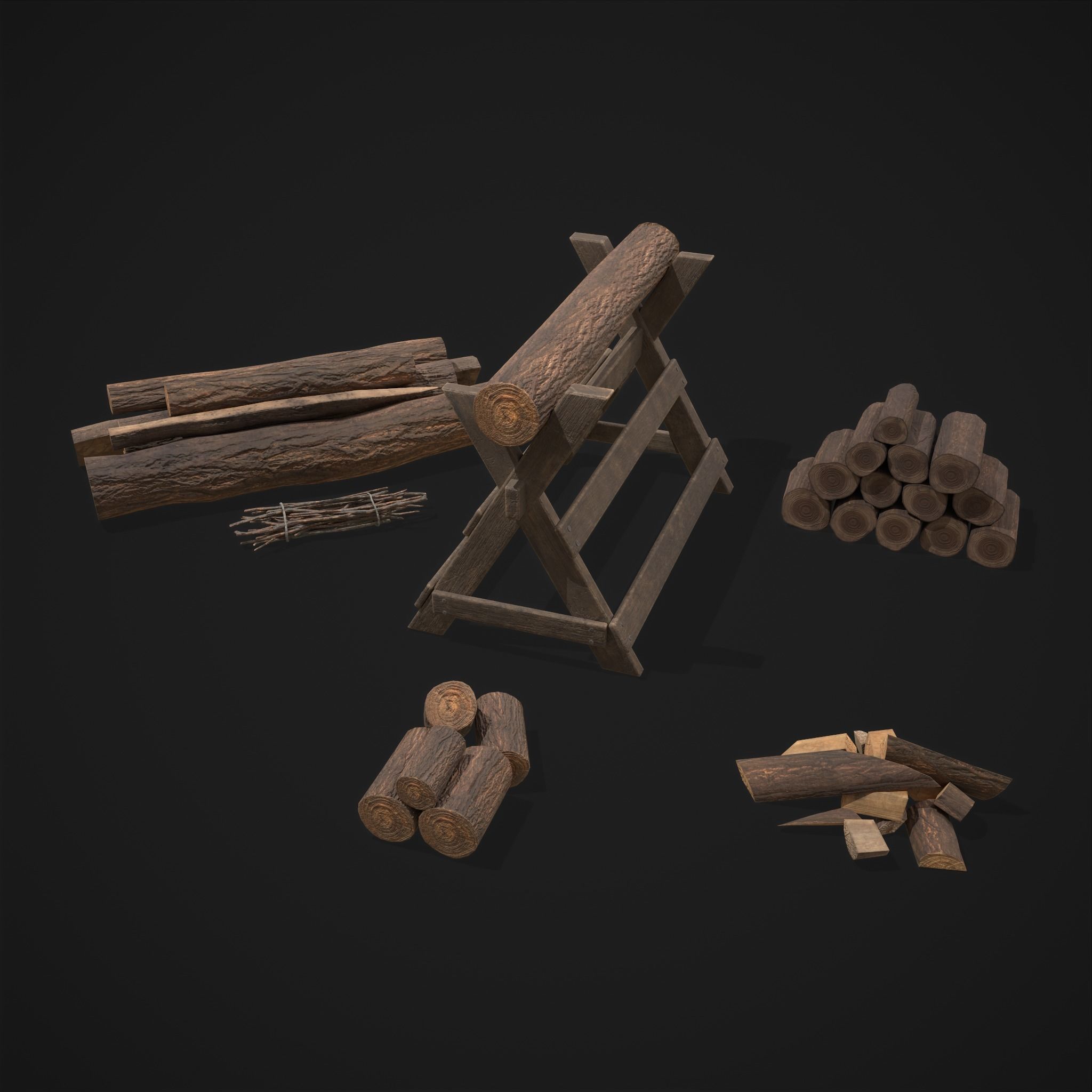 High Quality Medieval Props Pack 3D Model Collection_126