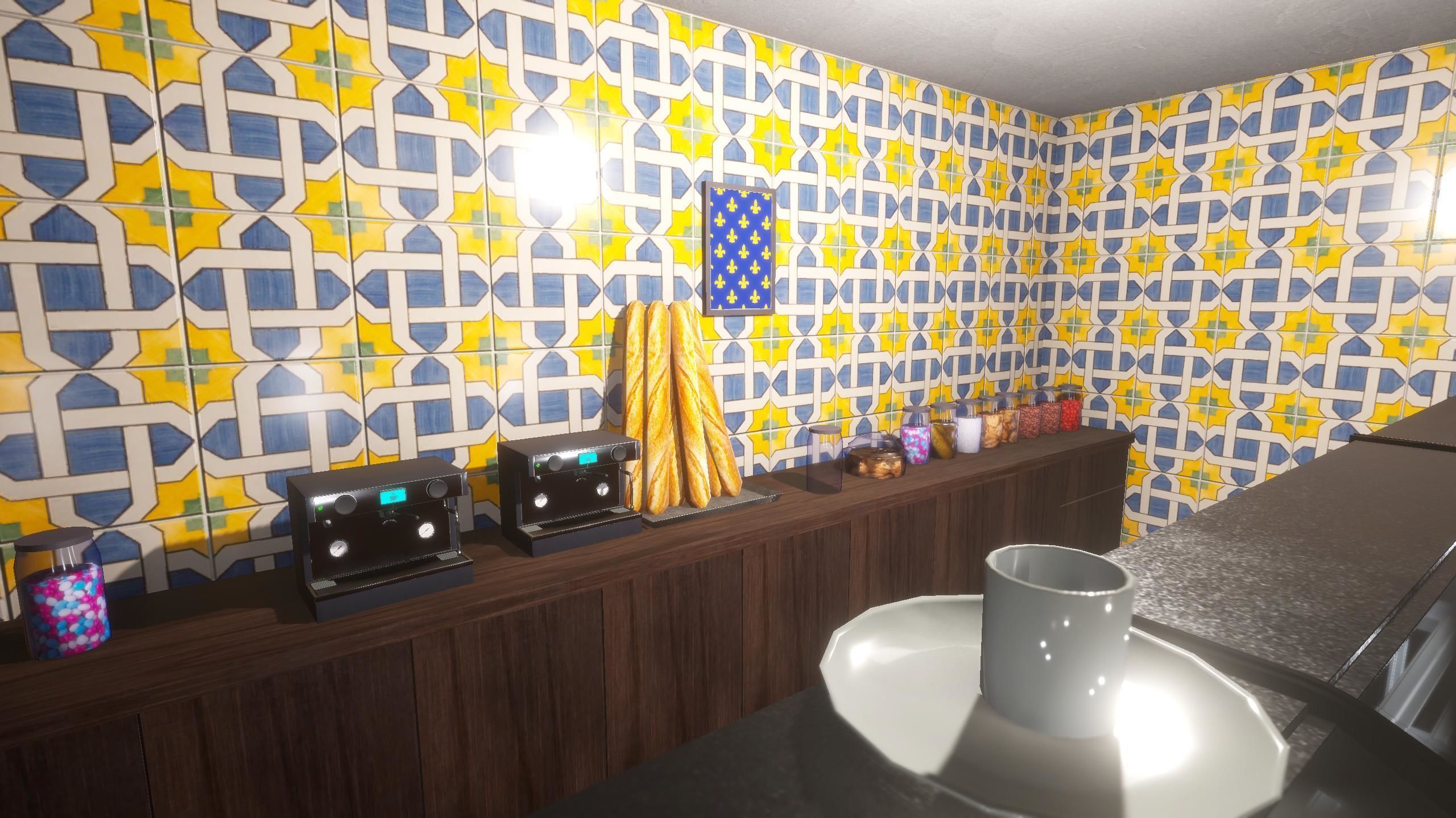 Gourmet Food Store and Cafe Low-poly 3D model_5