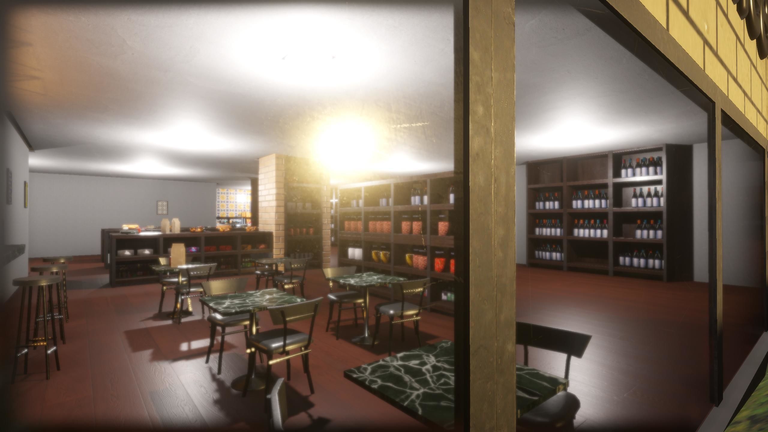 Gourmet Food Store and Cafe Low-poly 3D model_9