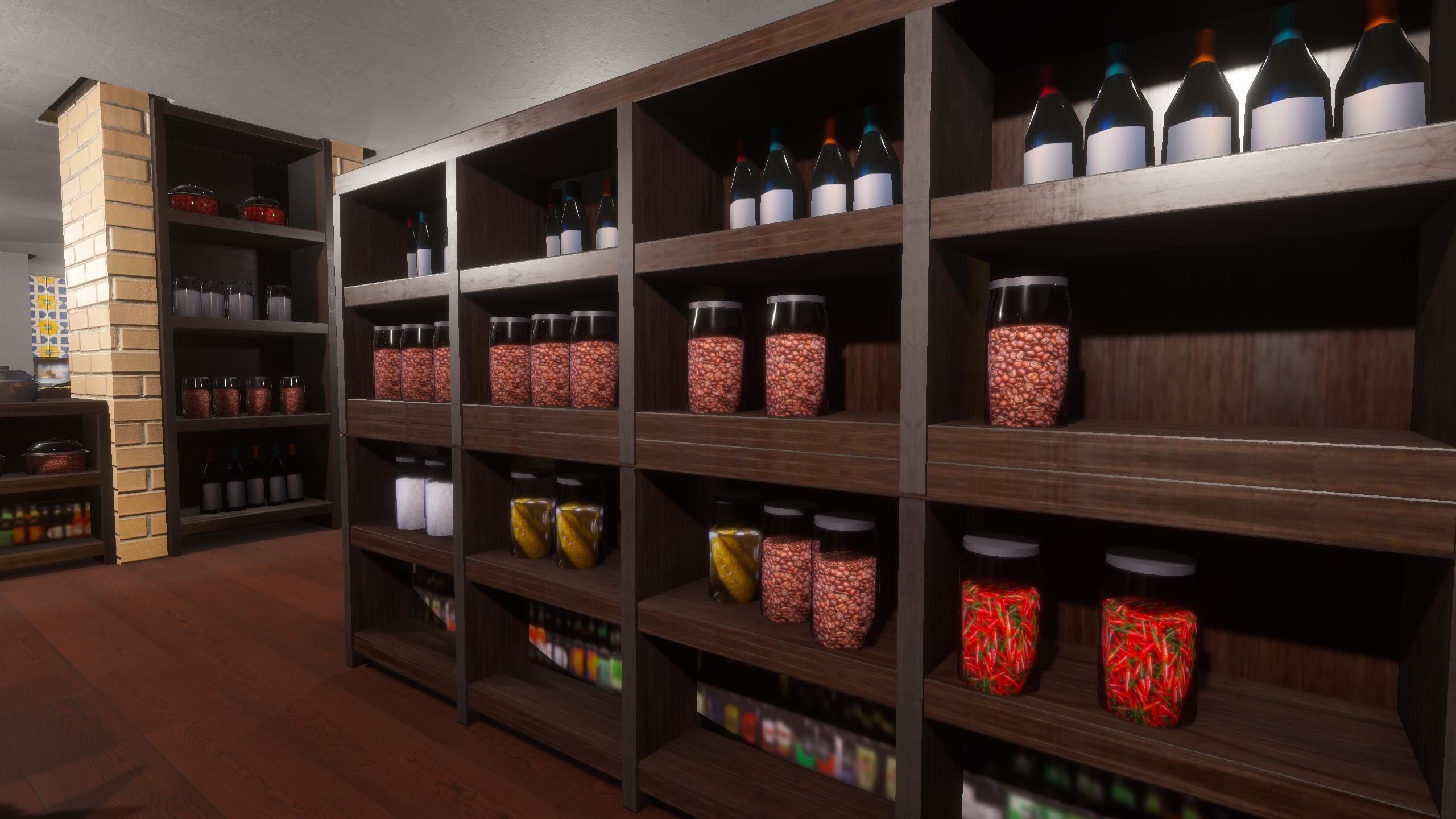 Gourmet Food Store and Cafe Low-poly 3D model_2