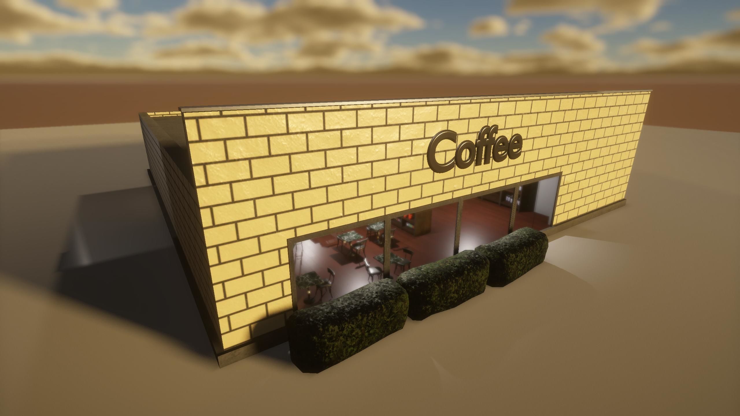 Gourmet Food Store and Cafe Low-poly 3D model_8