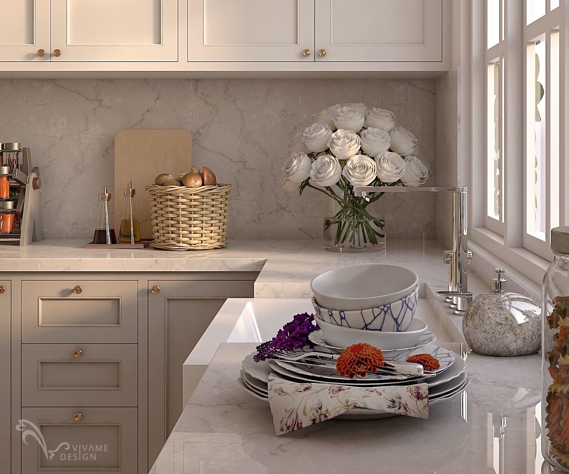 Modern Classic Pantry Dining and Kitchen 3D model_2