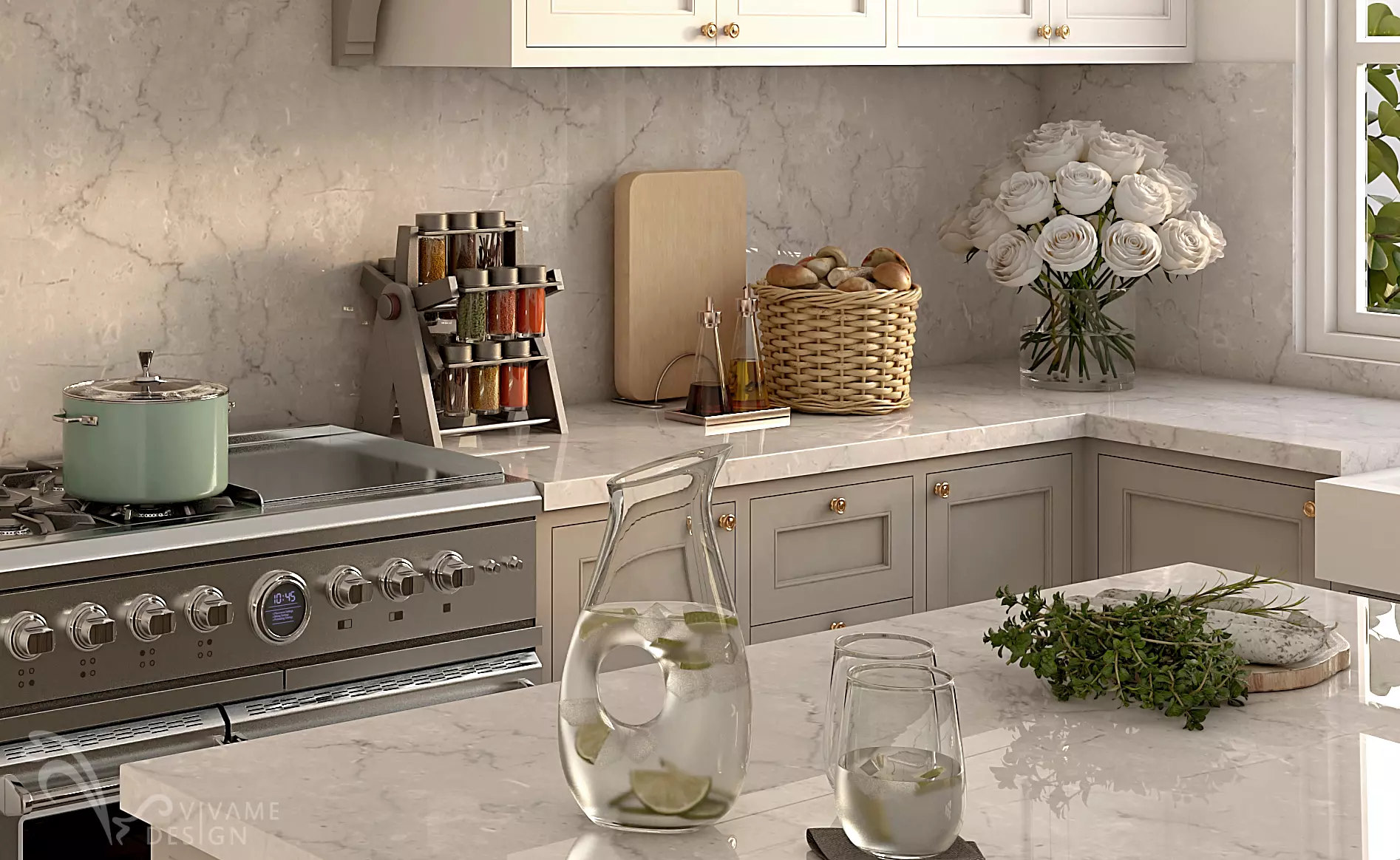 Modern Classic Pantry Dining and Kitchen 3D model_0