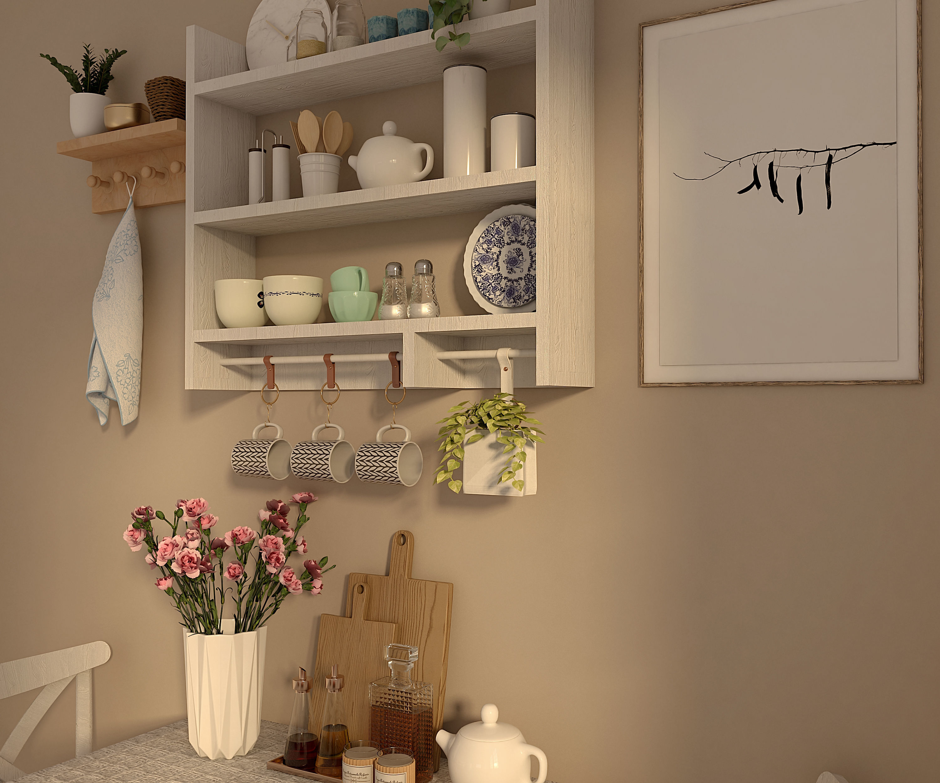 Modern Classic Pantry Dining and Kitchen 3D model_11