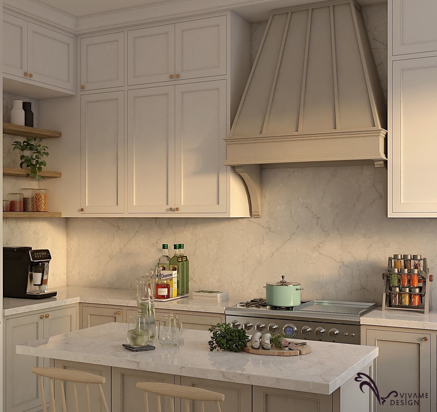 Modern Classic Pantry Dining and Kitchen 3D model_6