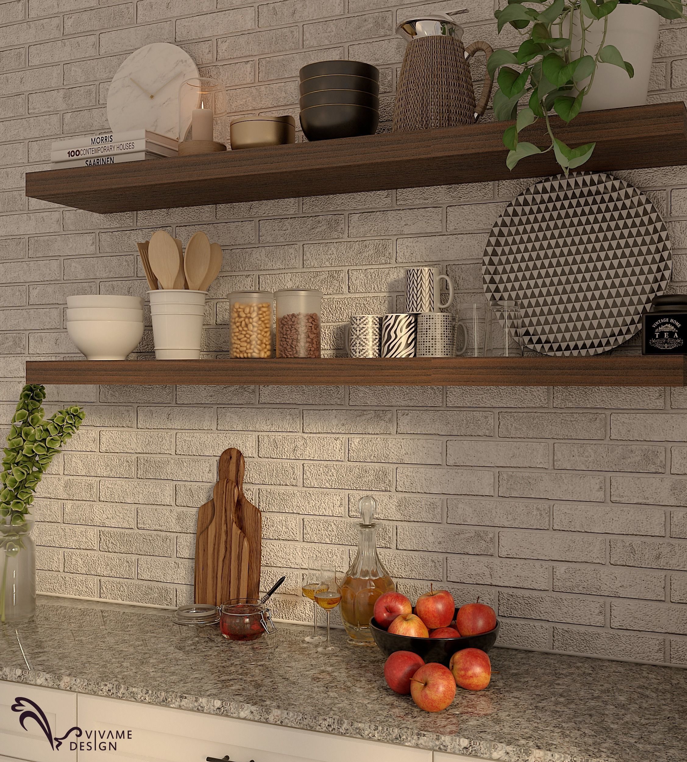 Modern Classic Pantry Dining and Kitchen 3D model_14