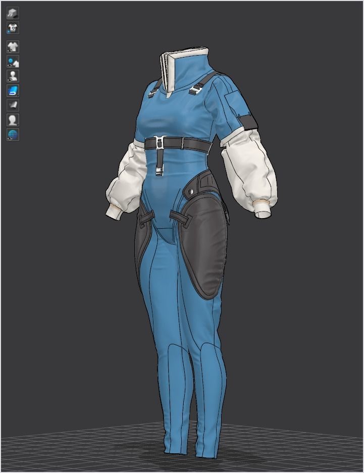 Female 8 Cyberpunk 01 - 96 Marvelous Designer and Clo3D 3D model_5