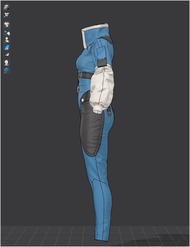 Female 8 Cyberpunk 01 - 96 Marvelous Designer and Clo3D 3D model_6