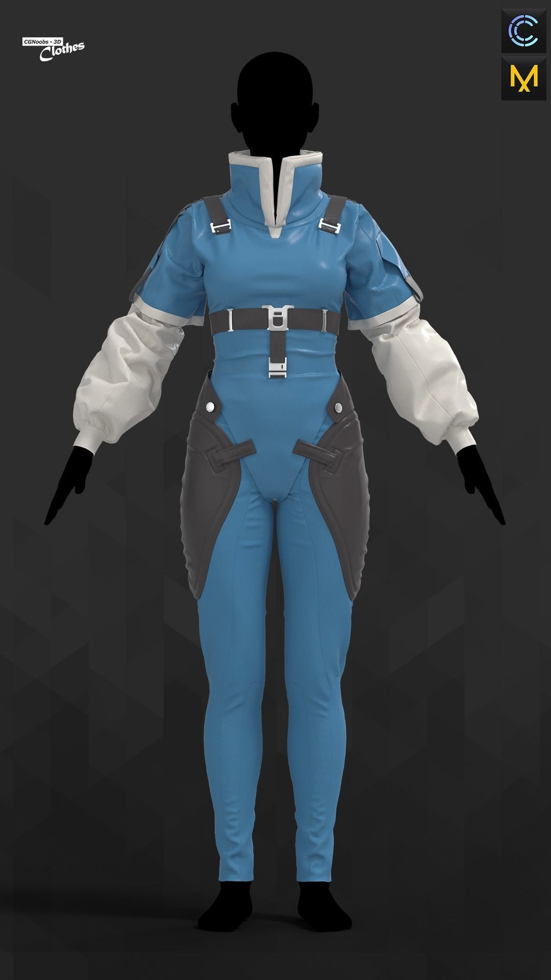 Female 8 Cyberpunk 01 - 96 Marvelous Designer and Clo3D 3D model_1
