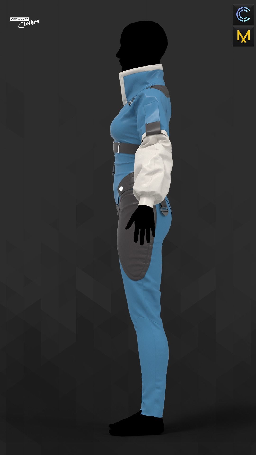 Female 8 Cyberpunk 01 - 96 Marvelous Designer and Clo3D 3D model_3