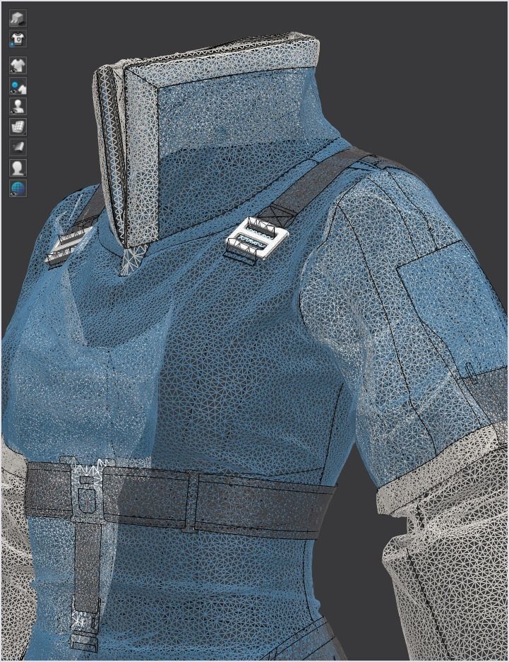 Female 8 Cyberpunk 01 - 96 Marvelous Designer and Clo3D 3D model_9