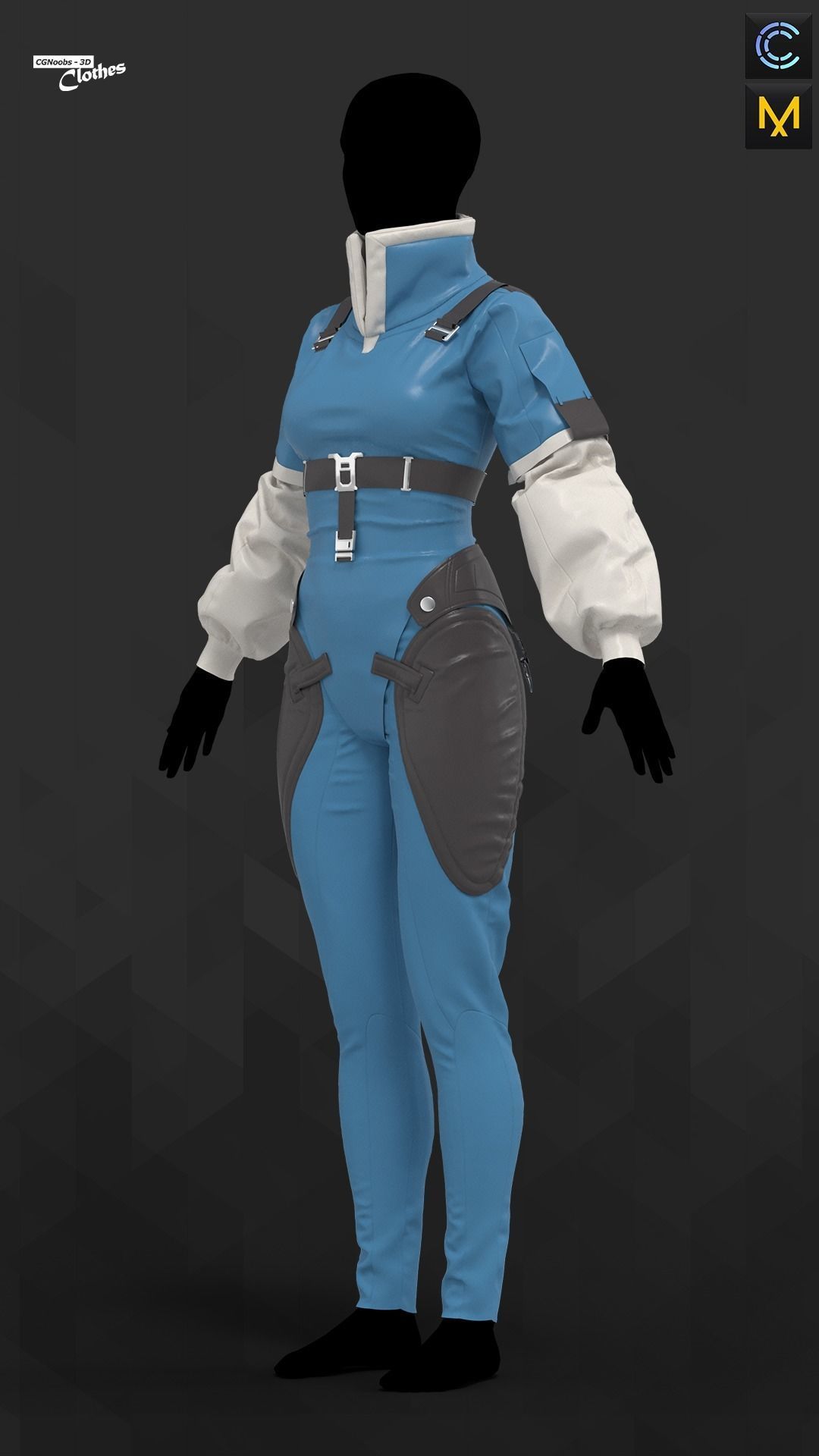 Female 8 Cyberpunk 01 - 96 Marvelous Designer and Clo3D 3D model_2