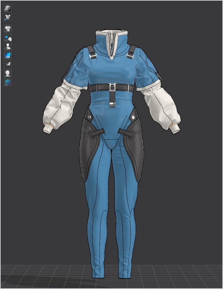 Female 8 Cyberpunk 01 - 96 Marvelous Designer and Clo3D 3D model_4