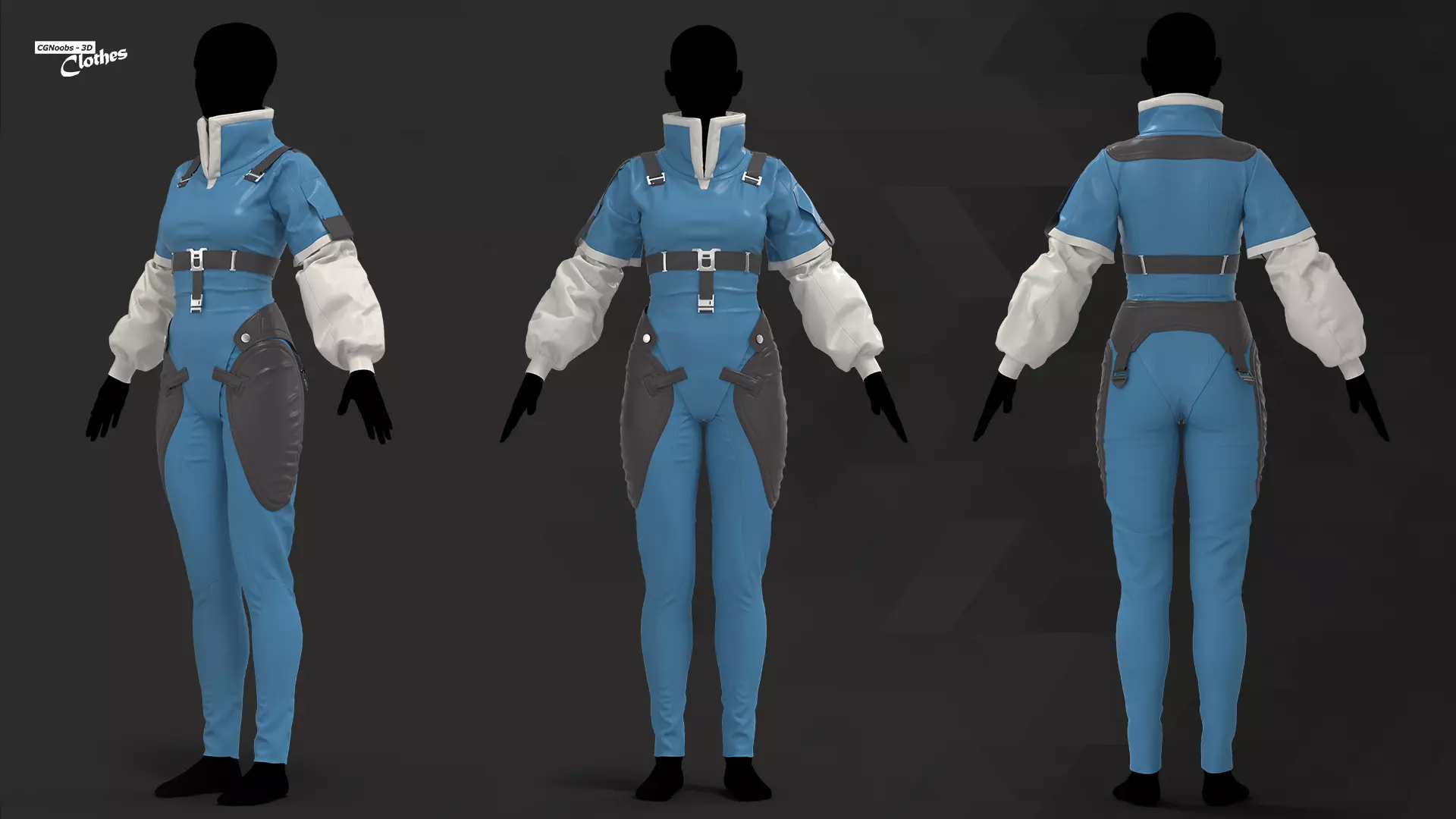 Female 8 Cyberpunk 01 - 96 Marvelous Designer and Clo3D 3D model_0