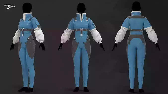 Female 8 Cyberpunk 01 - 96 Marvelous Designer and Clo3D 3D model