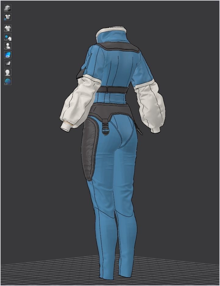 Female 8 Cyberpunk 01 - 96 Marvelous Designer and Clo3D 3D model_7