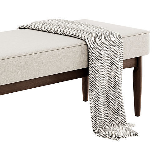 Arvid Wood Bench by Baxton Studio 3D model 4
