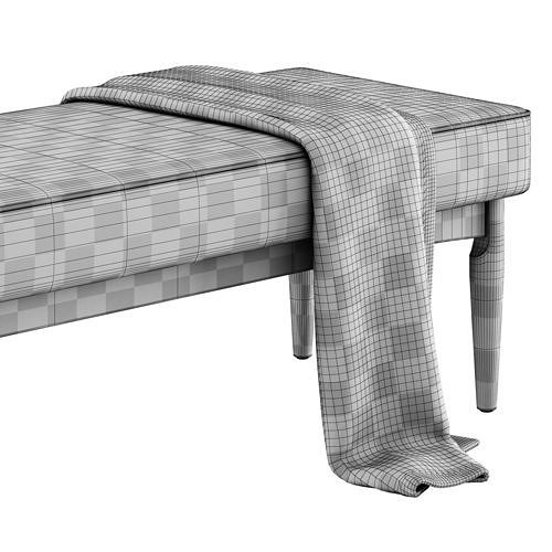 Arvid Wood Bench by Baxton Studio 3D model 5