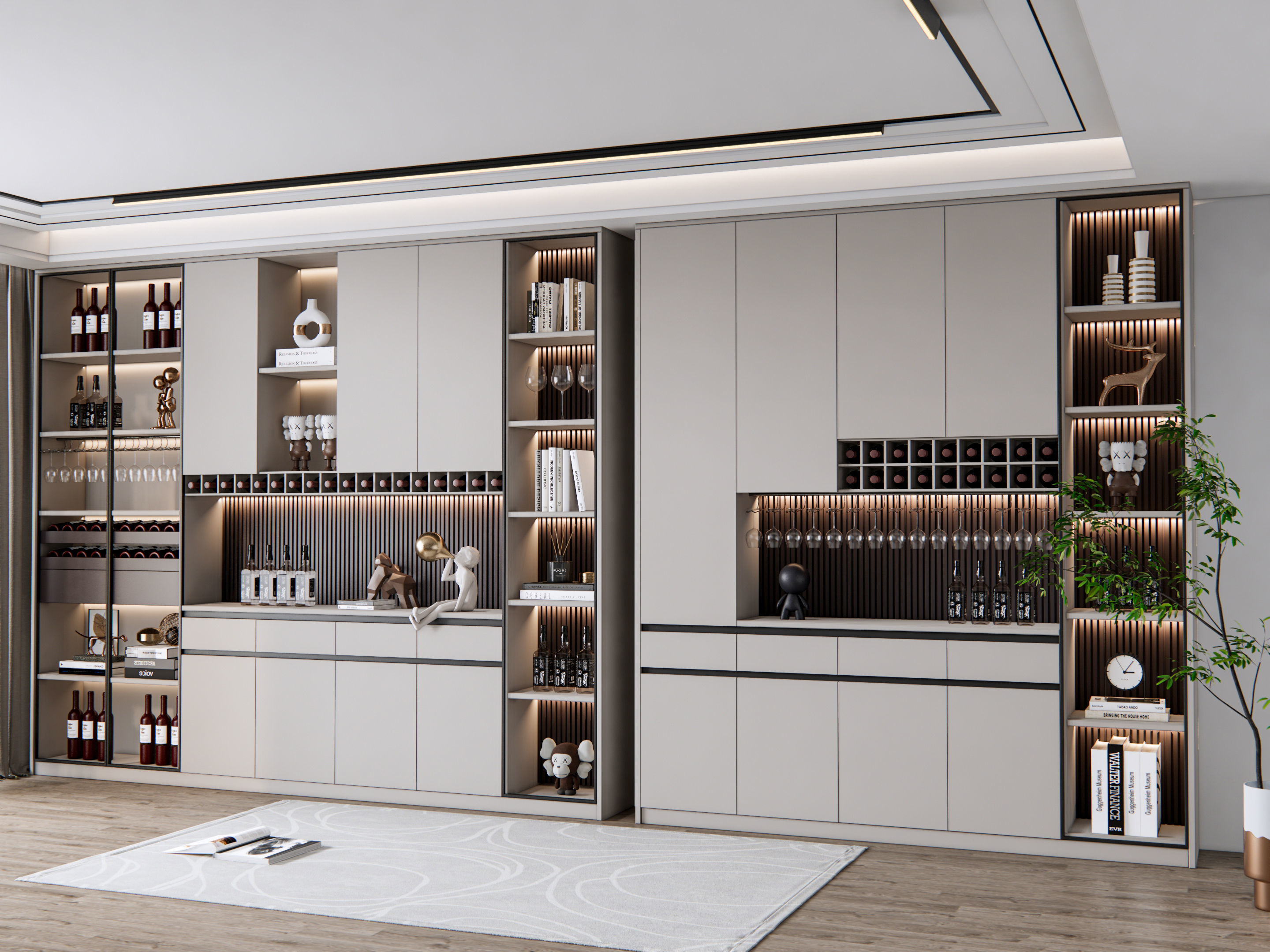 Wine cabinet Rack Cellar 3D model_13