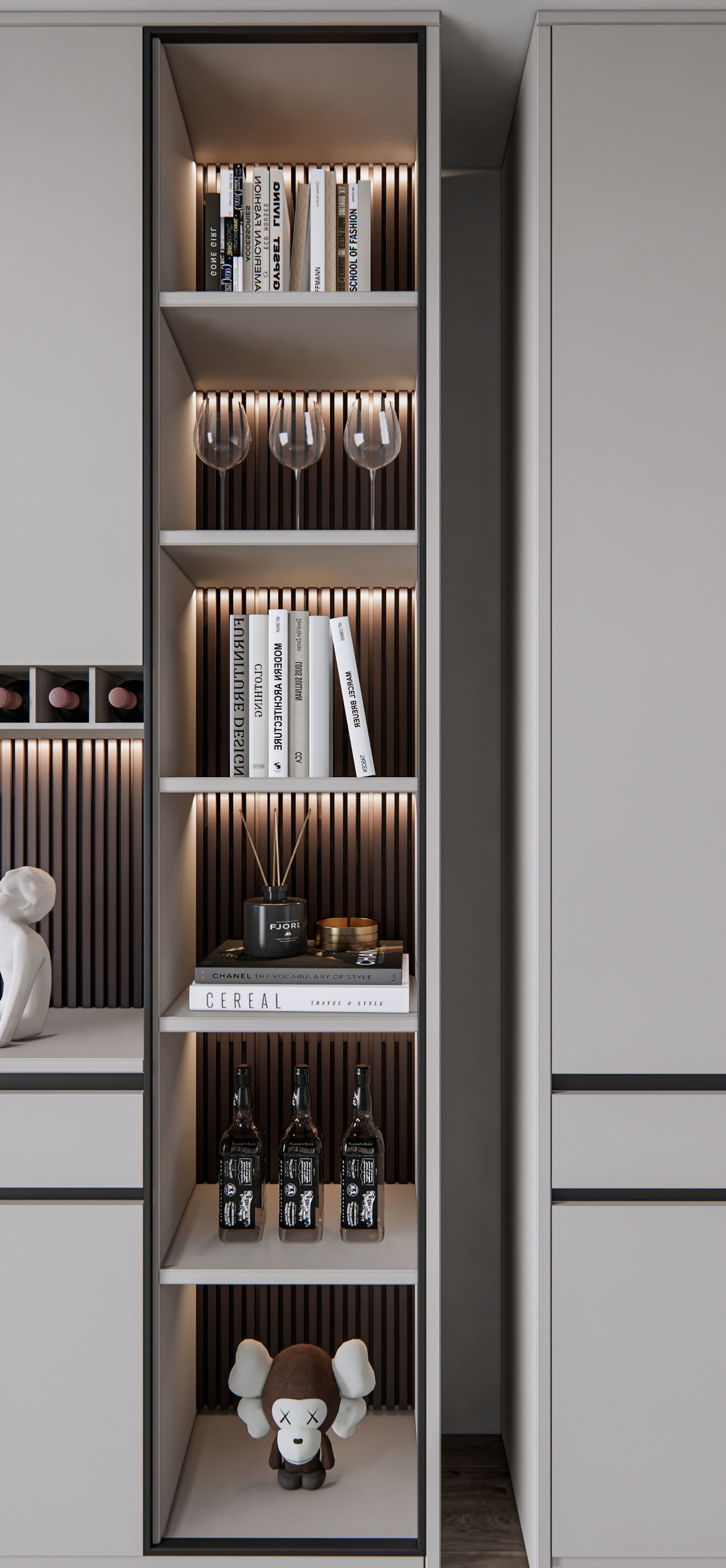 Wine cabinet Rack Cellar 3D model_10