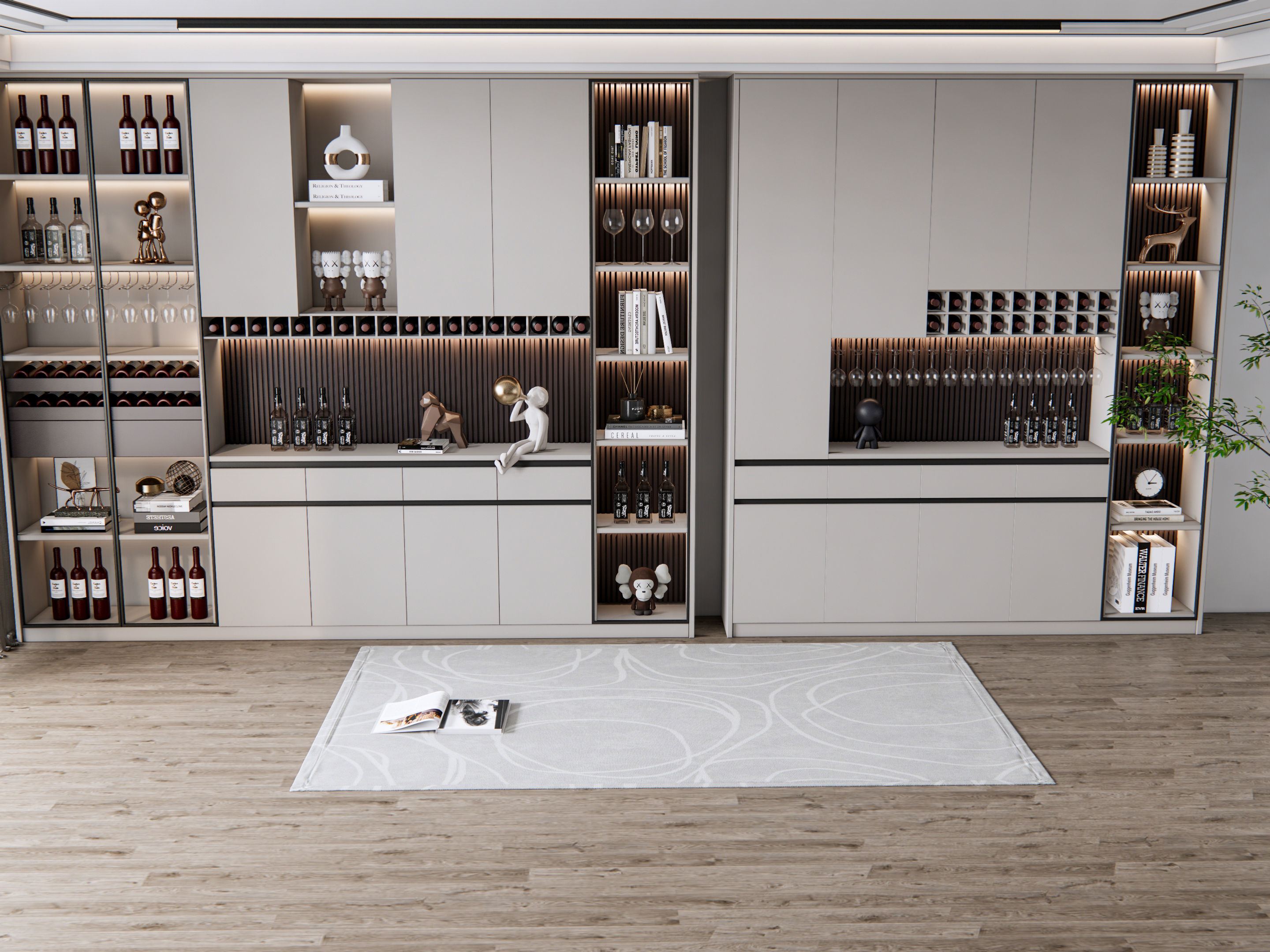 Wine cabinet Rack Cellar 3D model_16