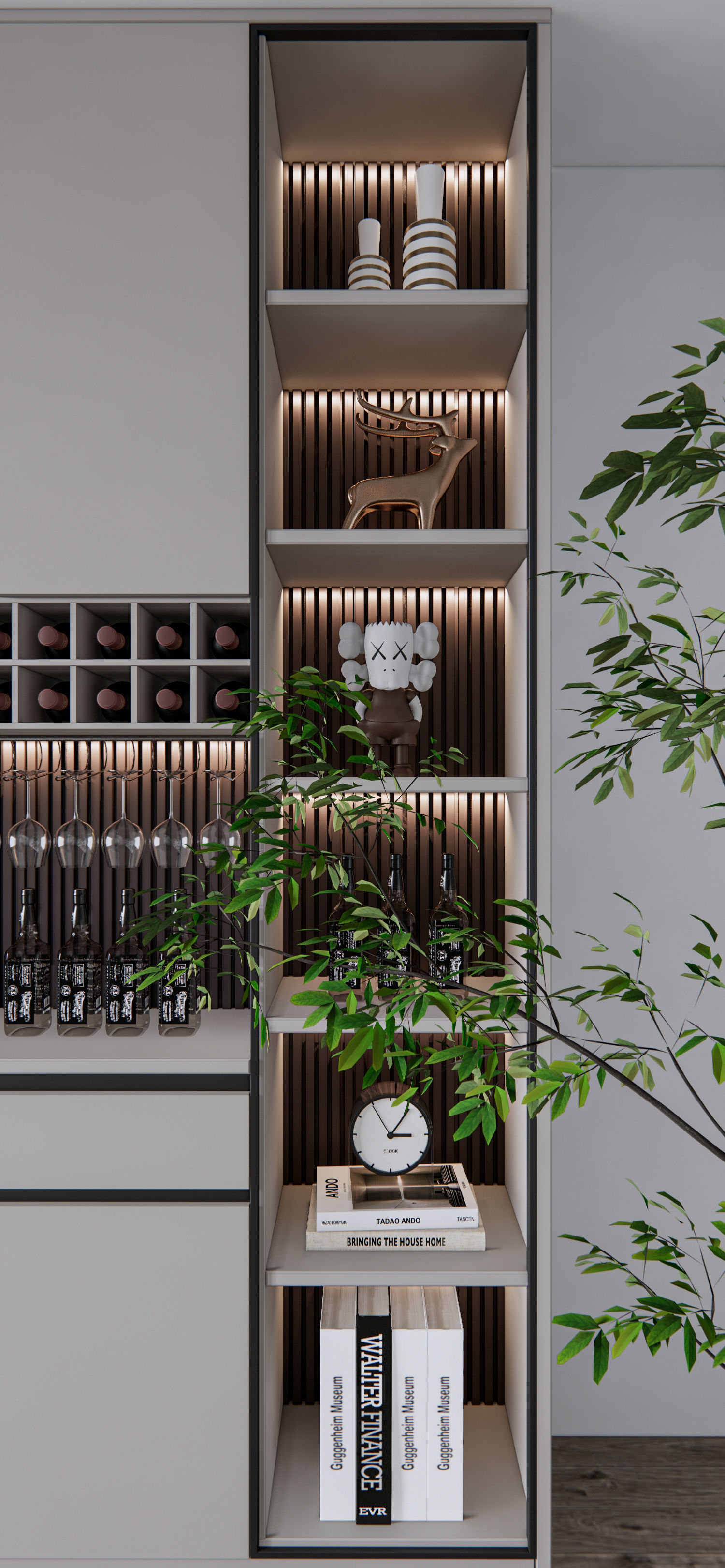 Wine cabinet Rack Cellar 3D model_11