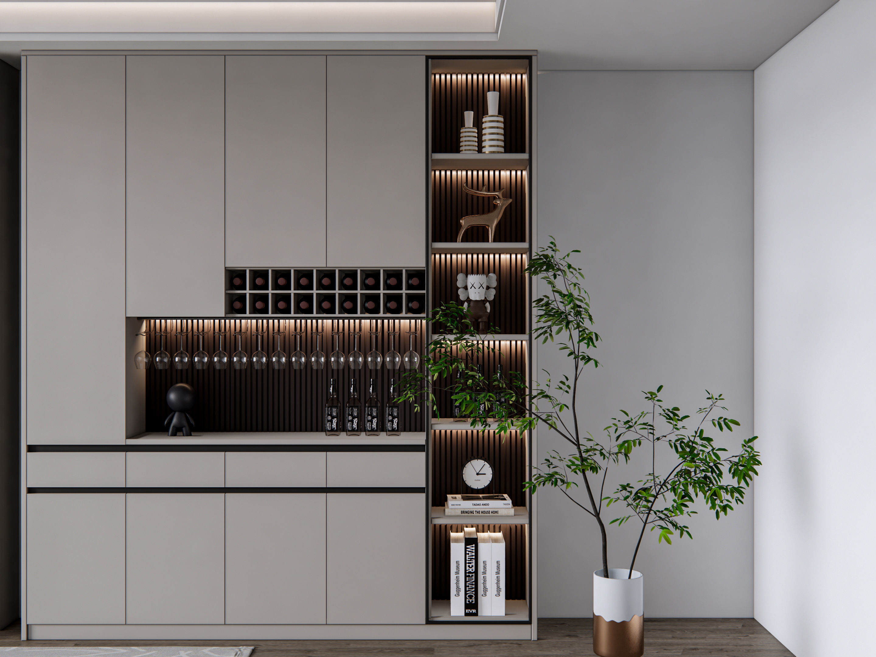 Wine cabinet Rack Cellar 3D model_6