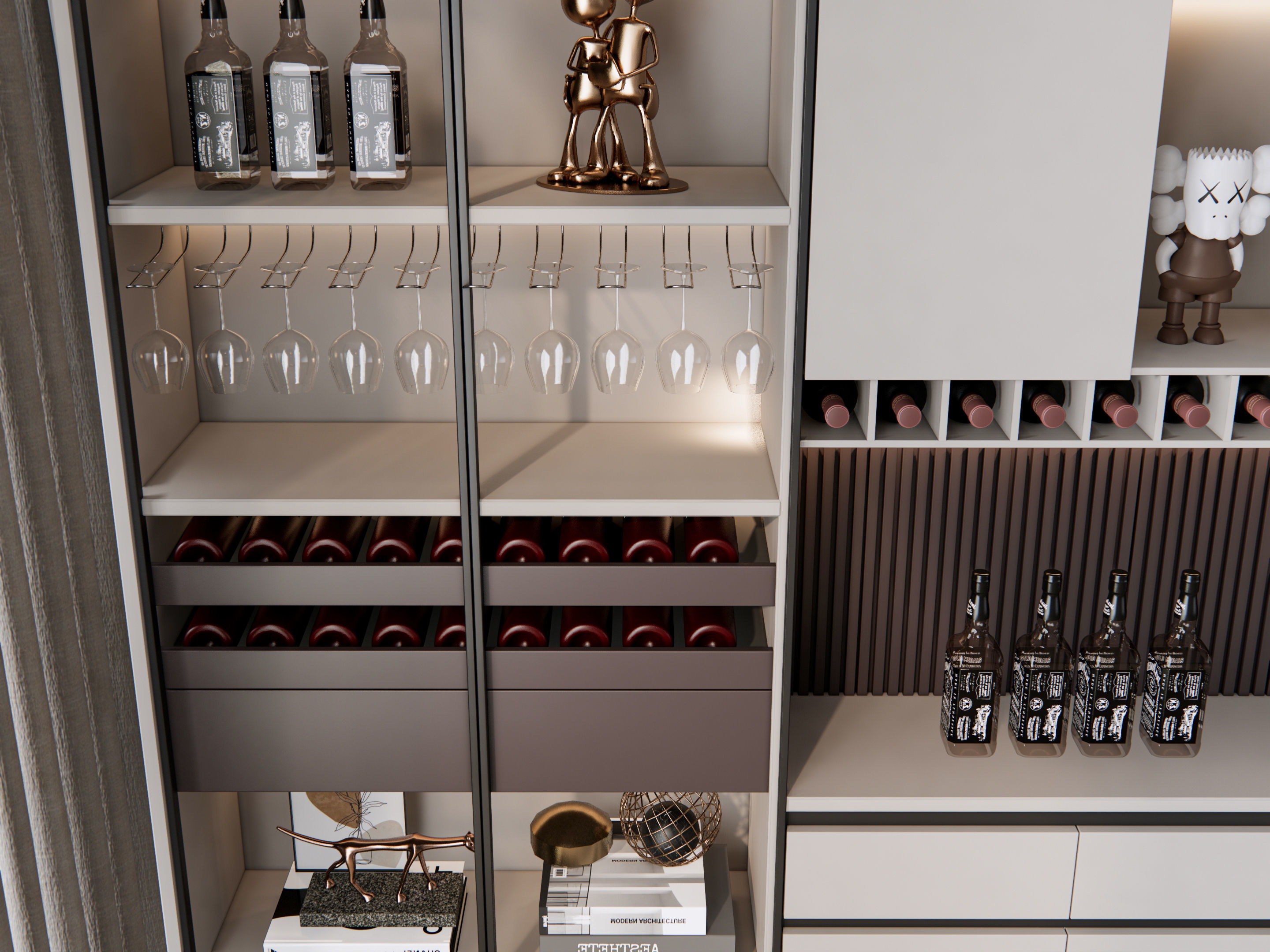 Wine cabinet Rack Cellar 3D model_17