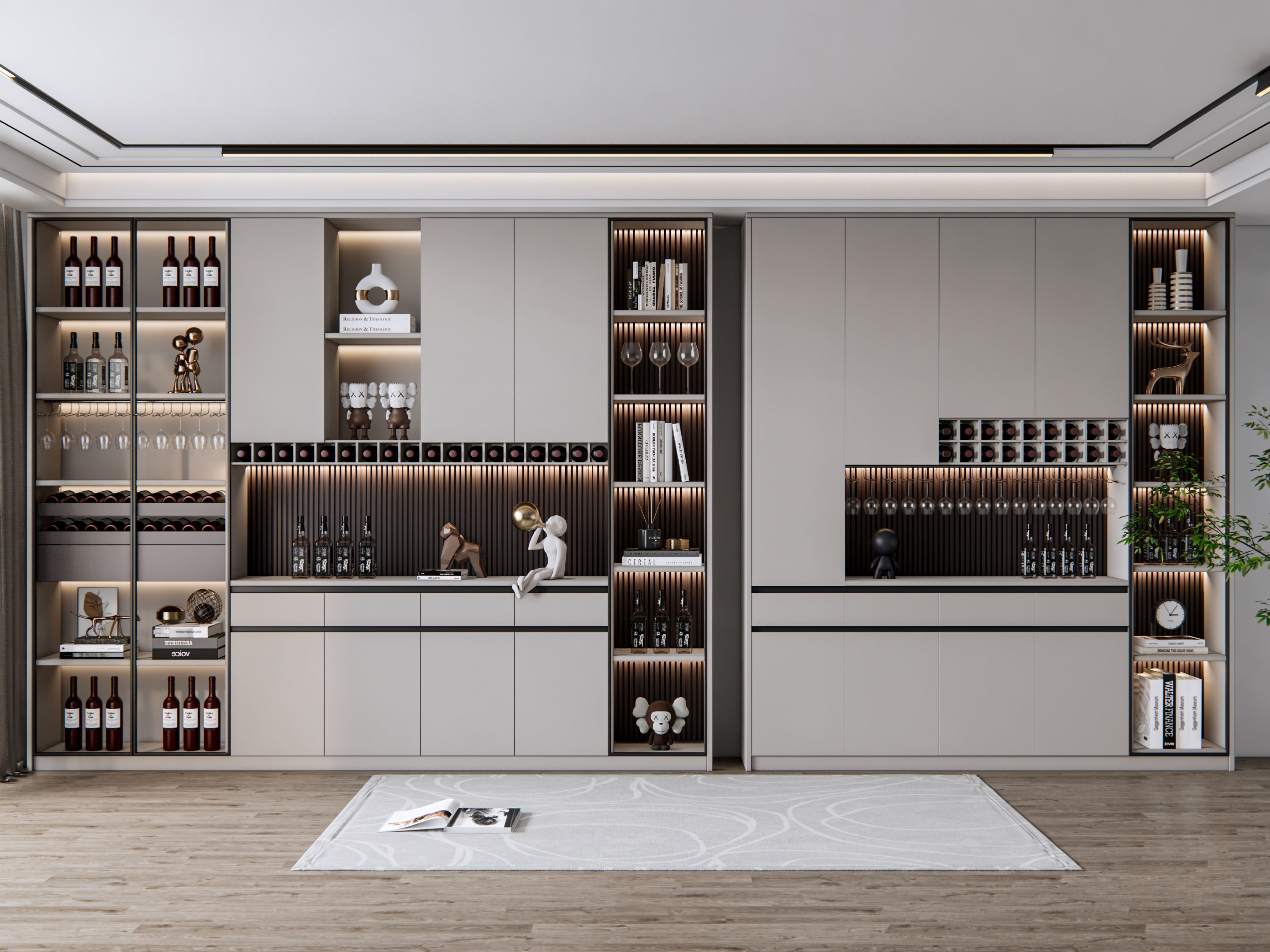 Wine cabinet Rack Cellar 3D model_1