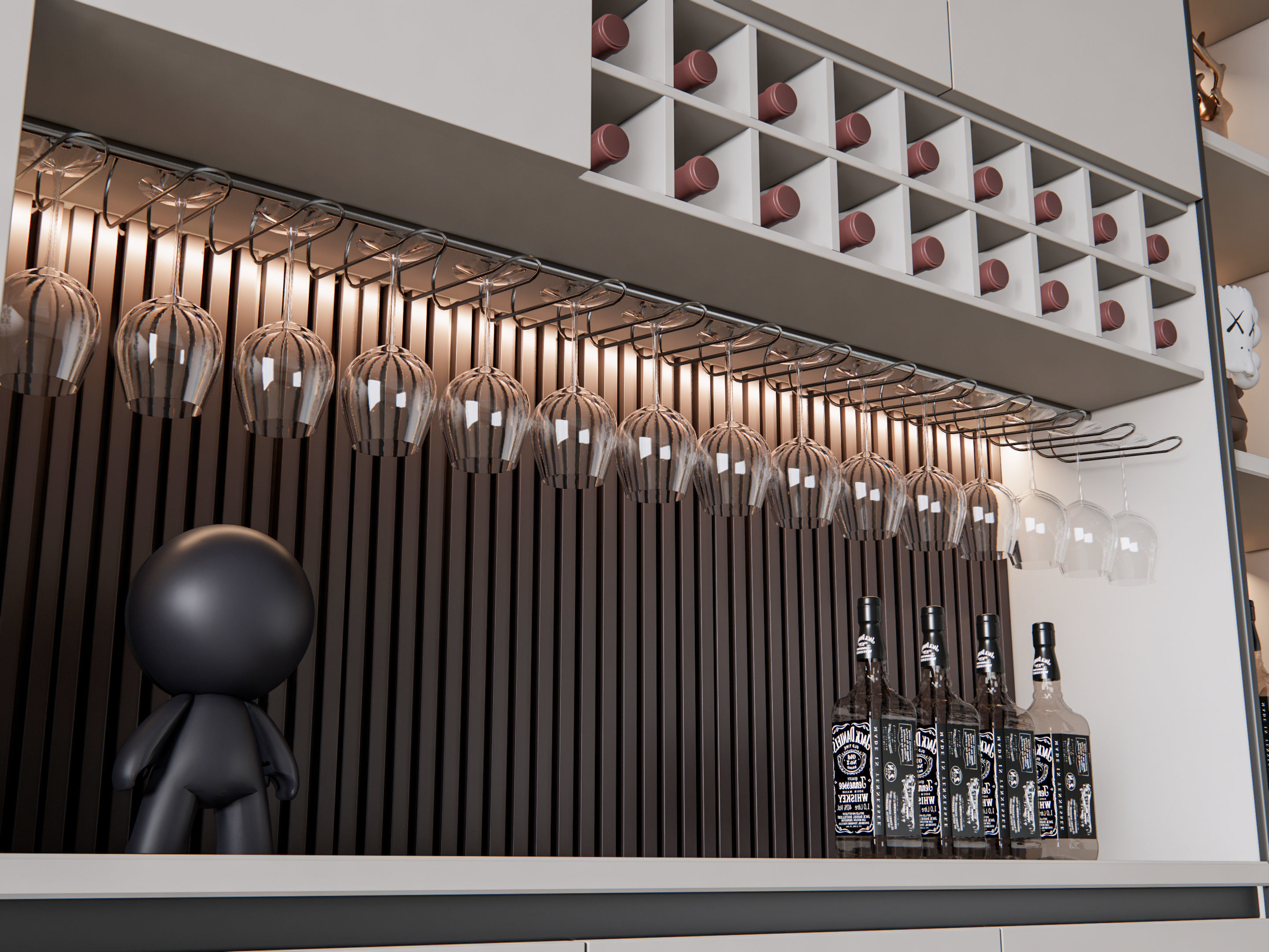 Wine cabinet Rack Cellar 3D model_18