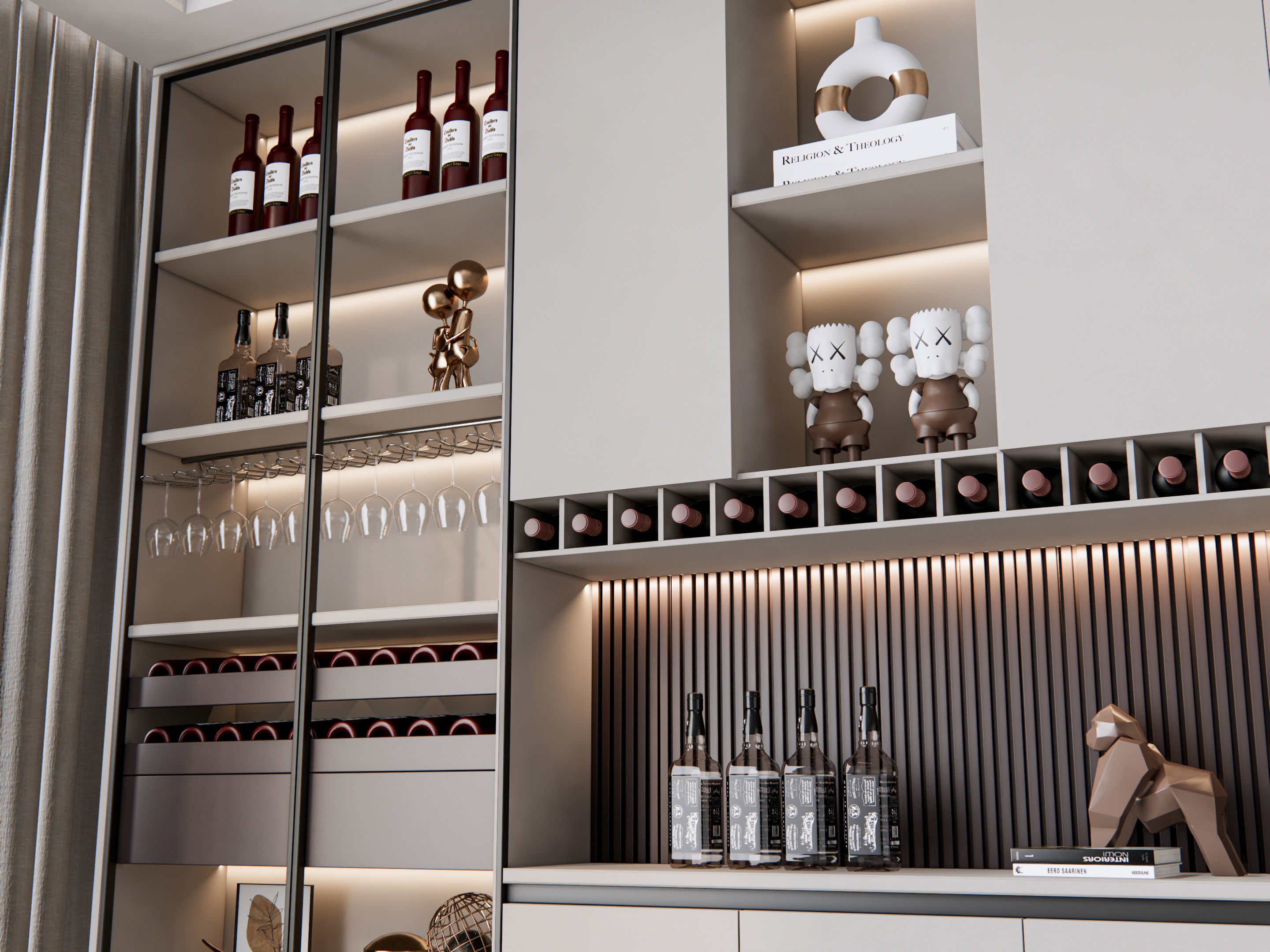 Wine cabinet Rack Cellar 3D model_19