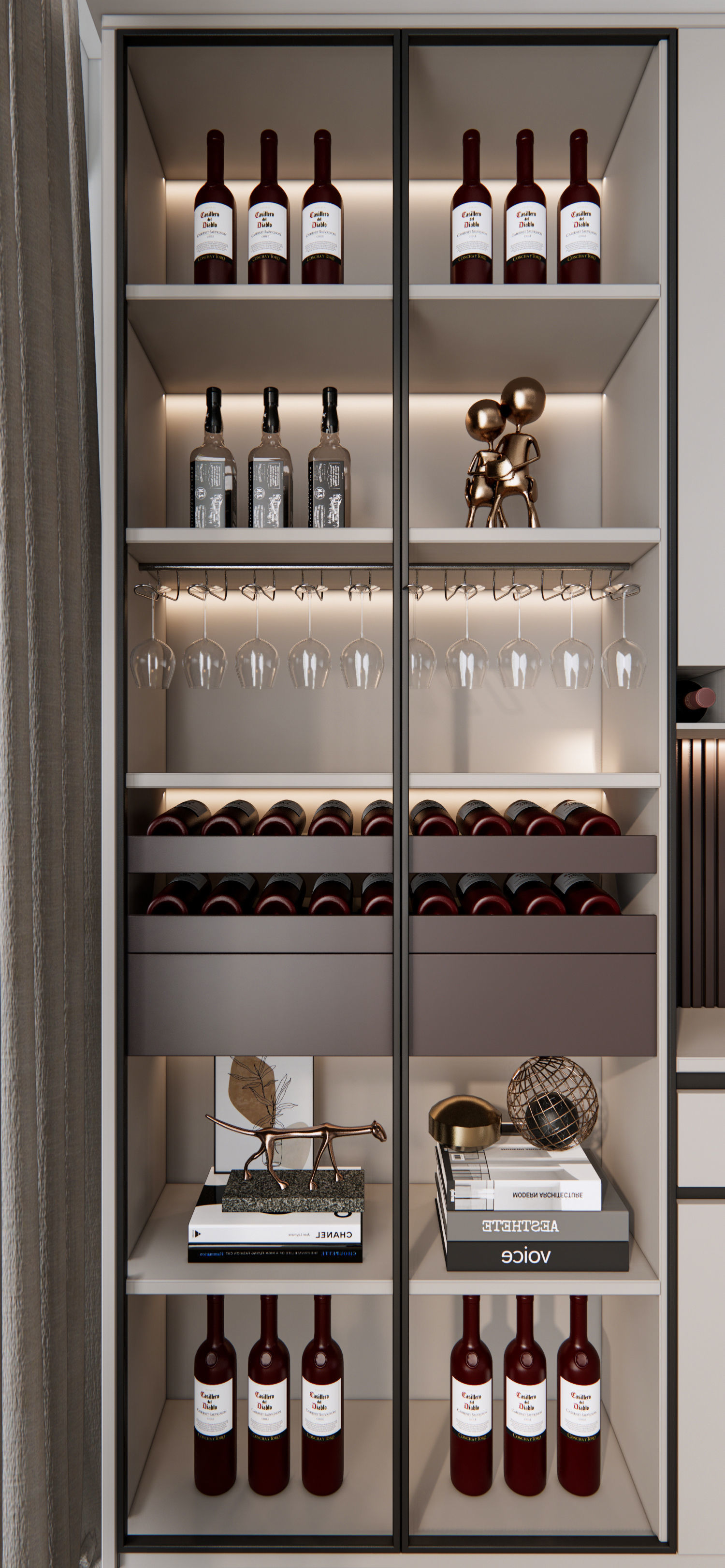 Wine cabinet Rack Cellar 3D model_9