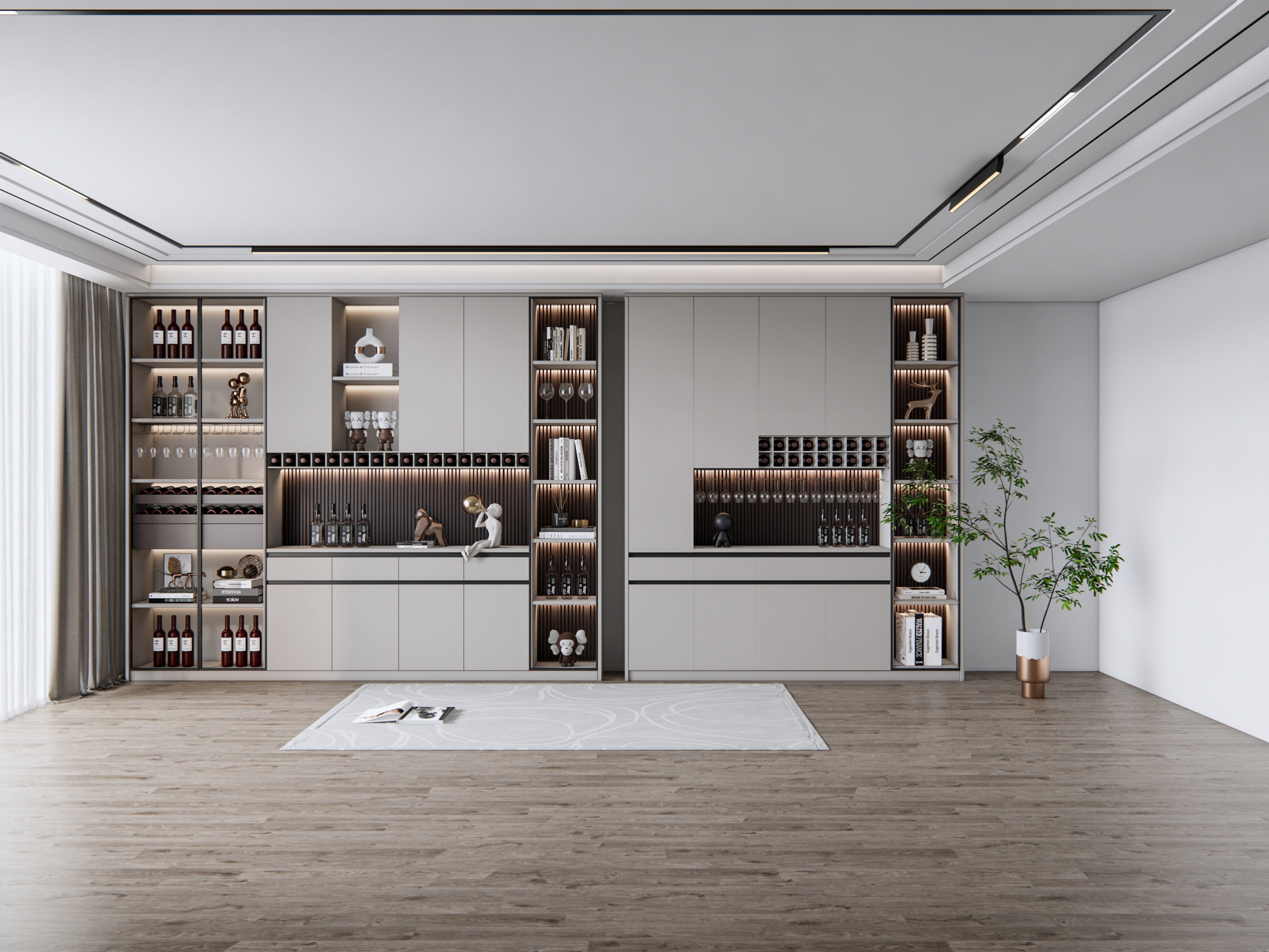 Wine cabinet Rack Cellar 3D model_14