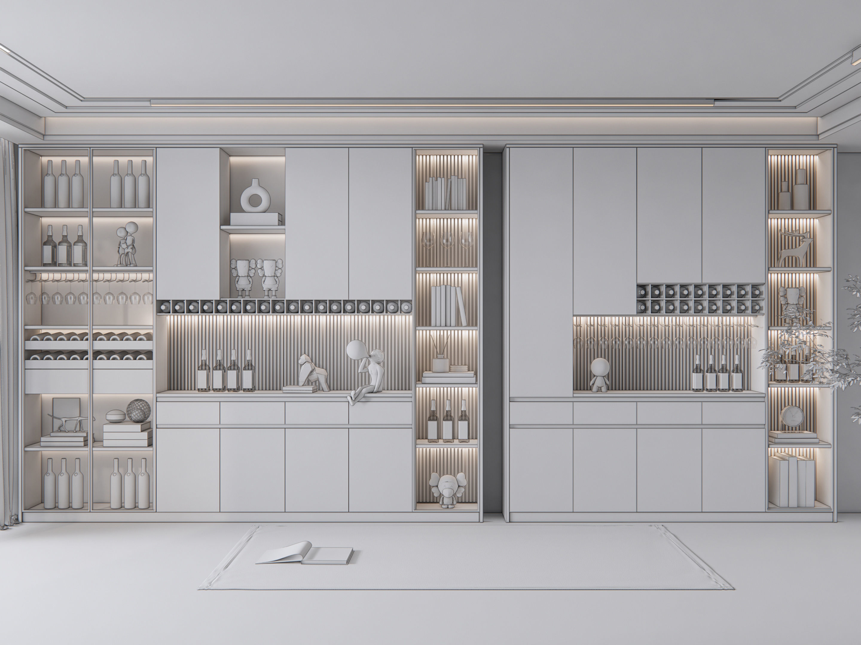 Wine cabinet Rack Cellar 3D model_20