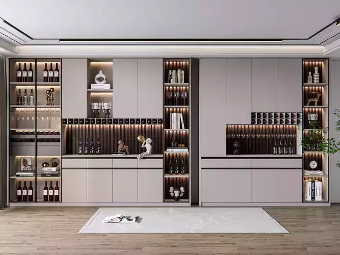 Wine cabinet Rack Cellar 3D model