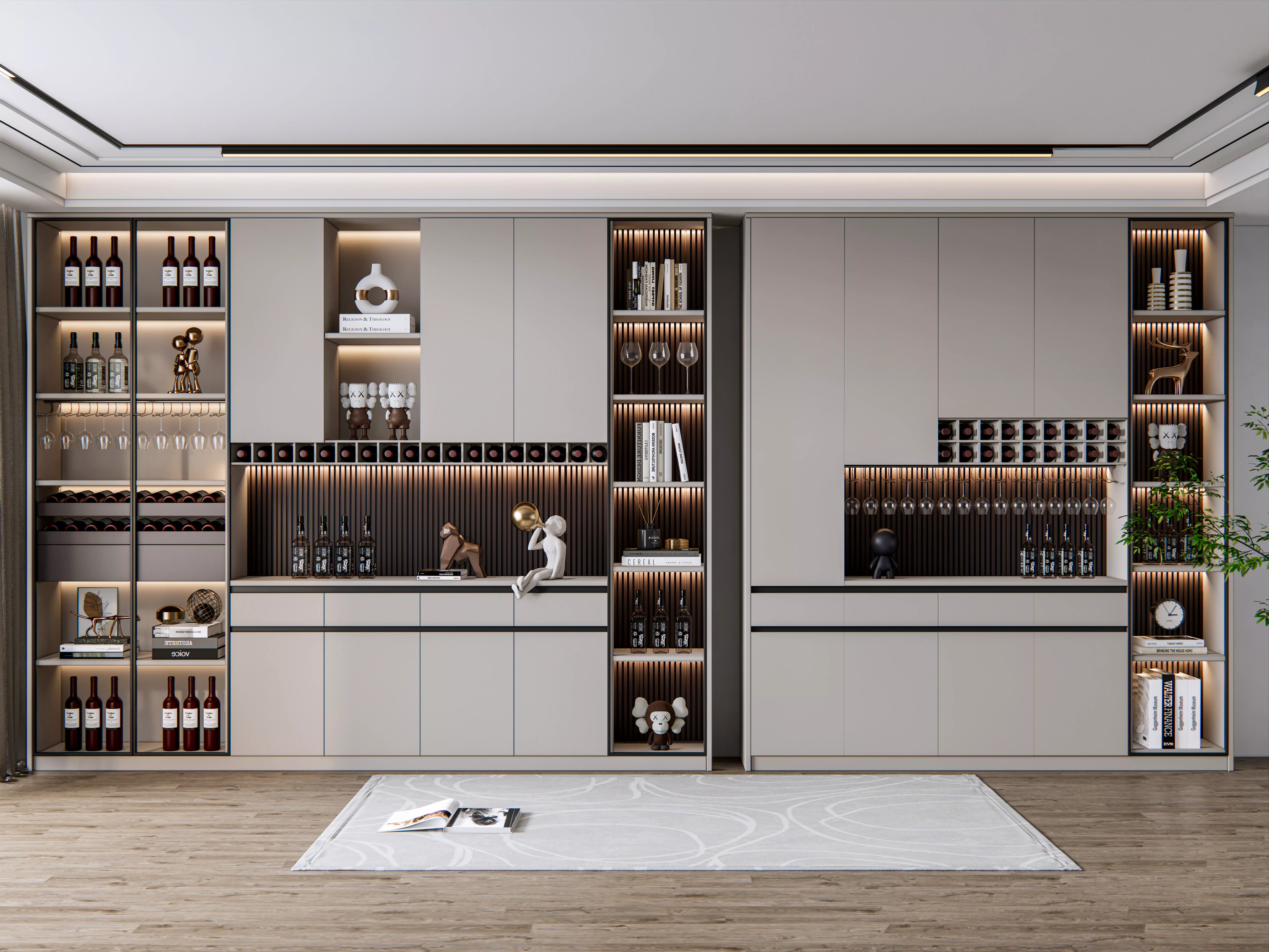 Wine cabinet Rack Cellar 3D model_0