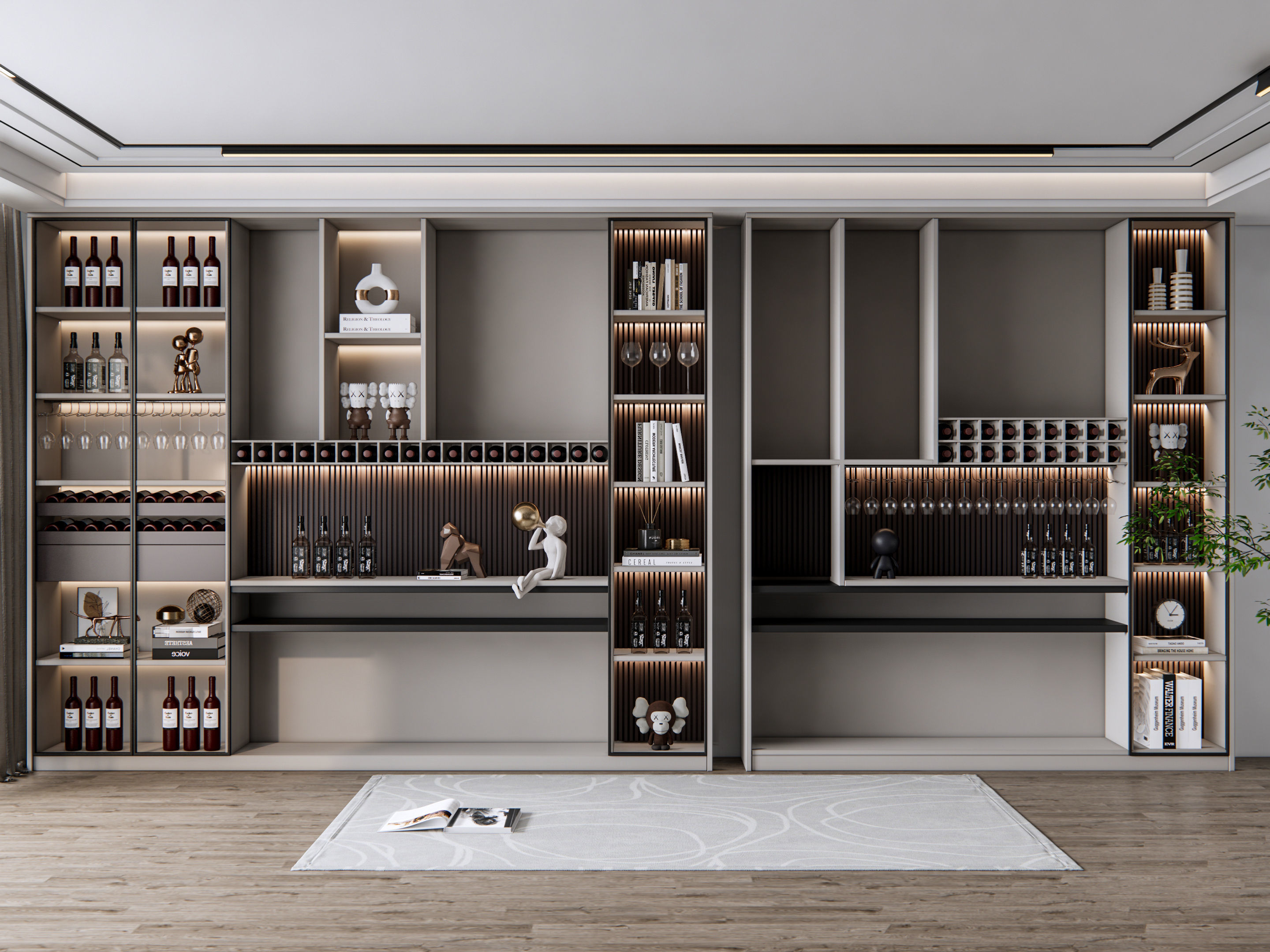 Wine cabinet Rack Cellar 3D model_2