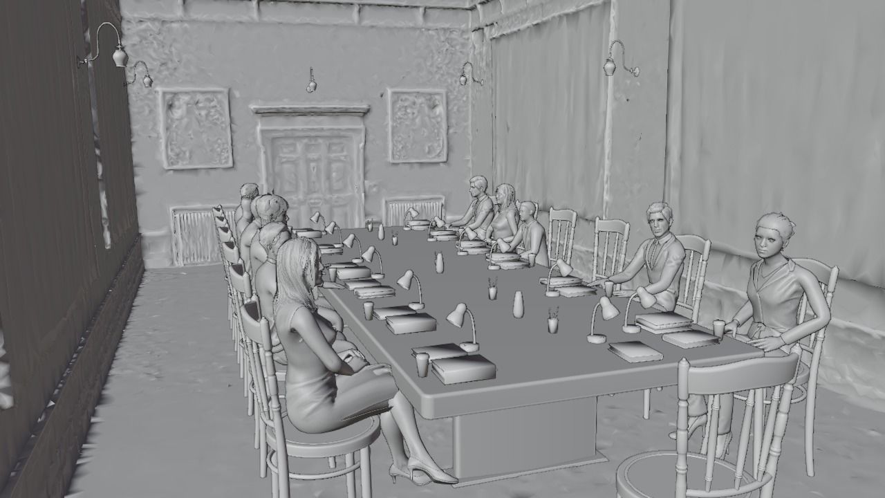 Realistic Meeting Room 3D Model 3D model_6