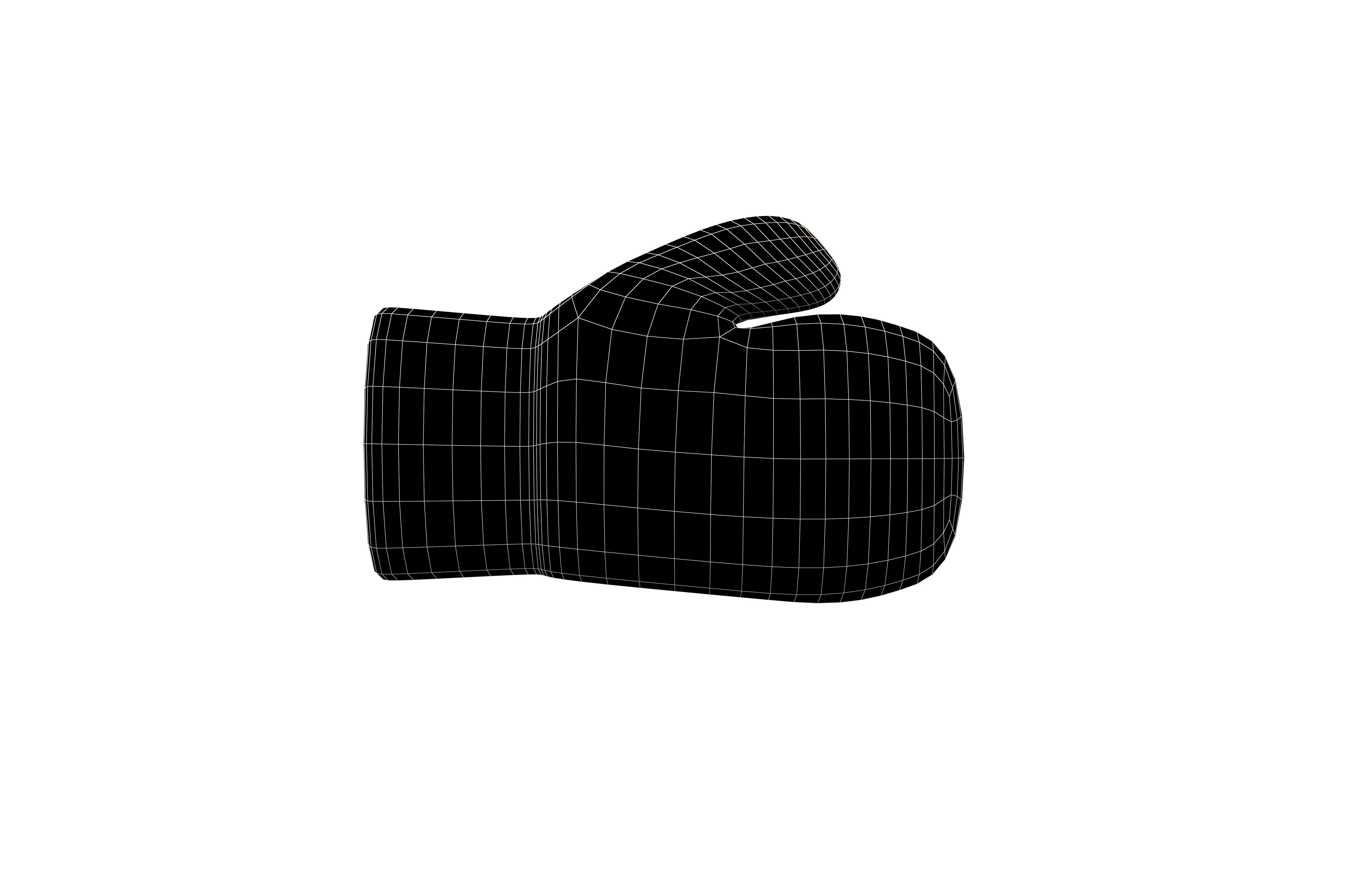 China Country Left Boxing Glove v1 001 Low-poly 3D model_4