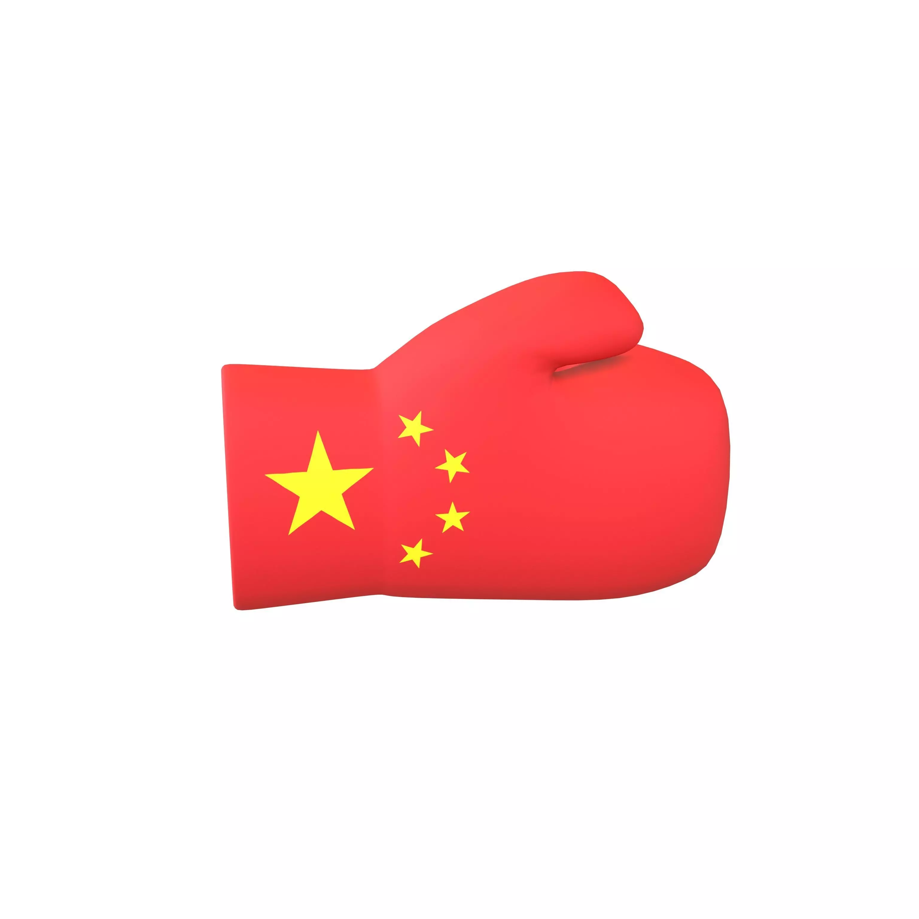 China Country Left Boxing Glove v1 001 Low-poly 3D model_0