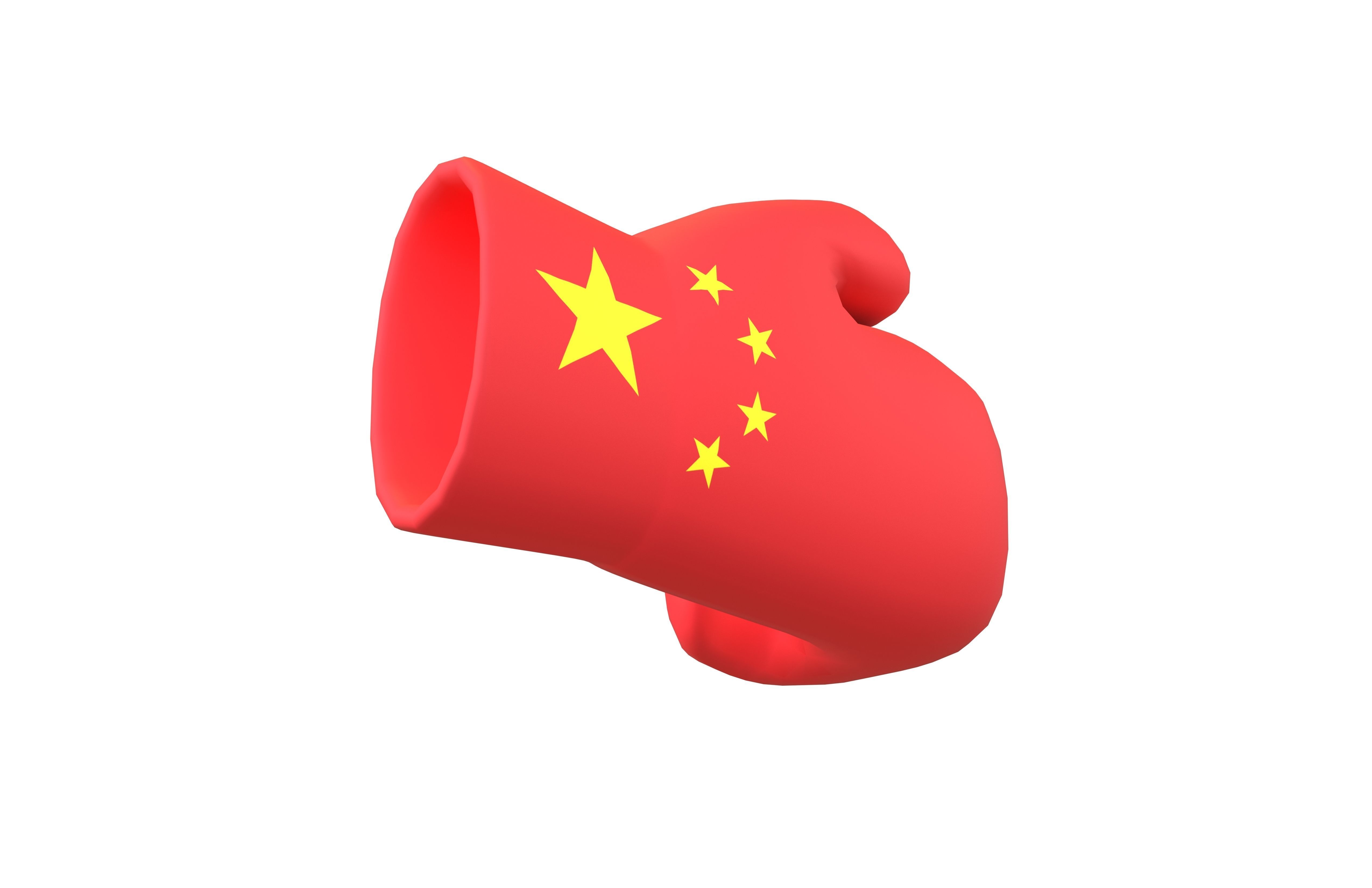 China Country Left Boxing Glove v1 001 Low-poly 3D model_2