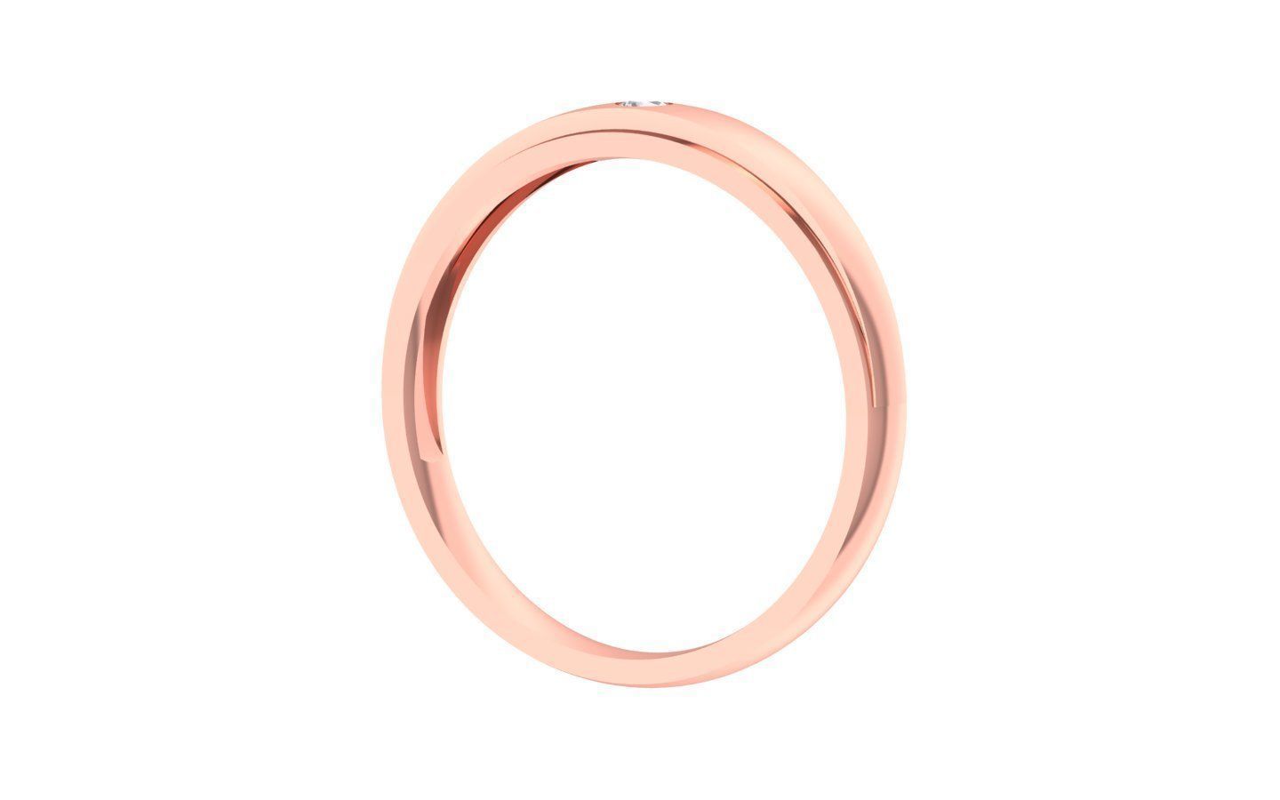 Round Cut Diamond Women Wedding Band 3dm STL OBJ FBX Render 3D print model_1