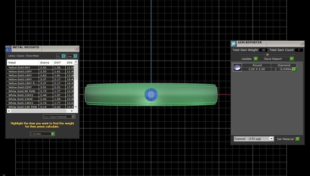 Round Cut Diamond Women Wedding Band 3dm STL OBJ FBX Render 3D print model_3