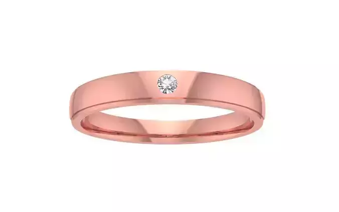 Round Cut Diamond Women Wedding Band 3dm STL OBJ FBX Render